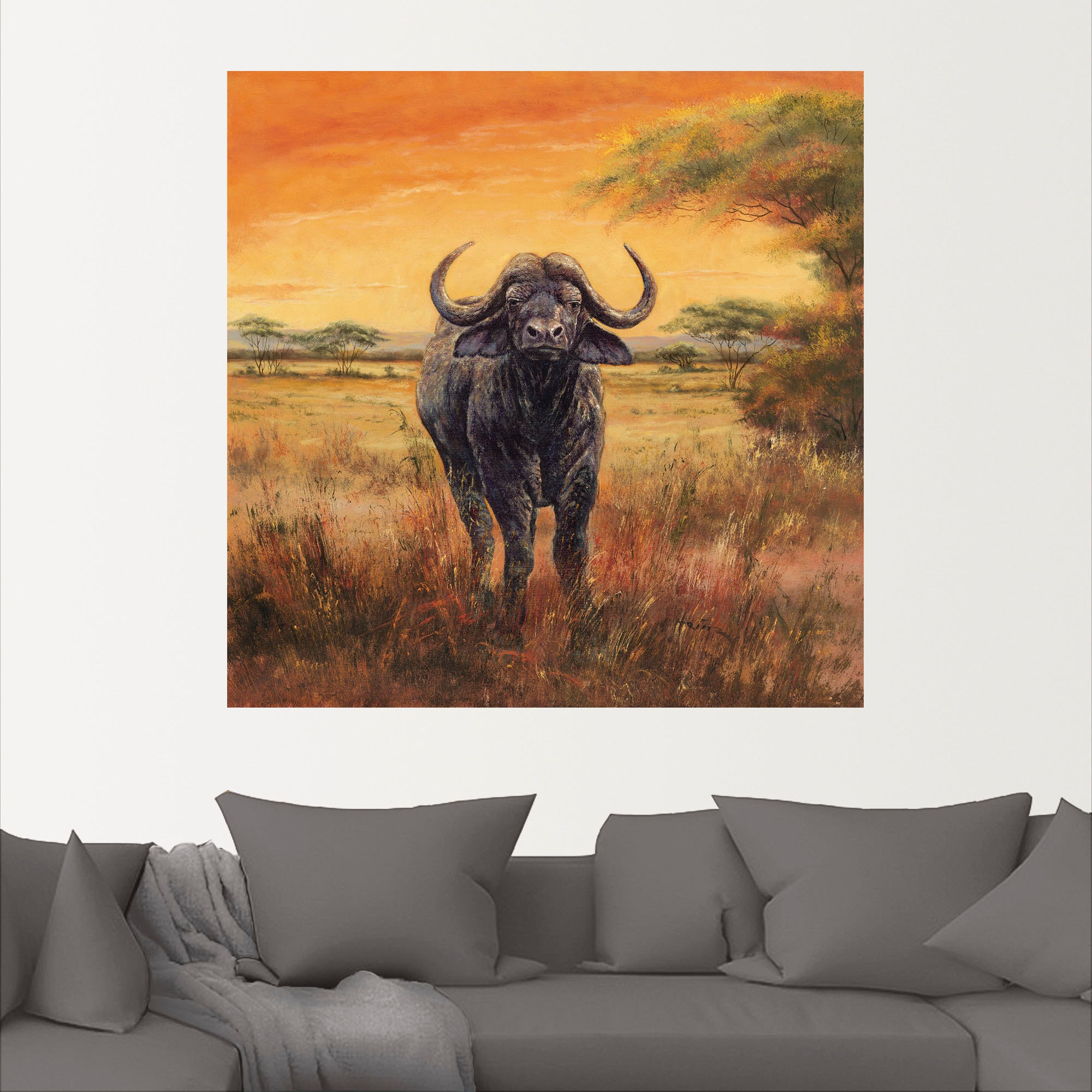 Artland Wandbild »Büffel«, Wildtiere, (1 St.), als Poster, Wandaufkleber in verschied. Größen