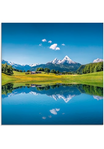 Artland Glasbild »Landschaft in den Alpen«, Berge, (1 St.) kaufen