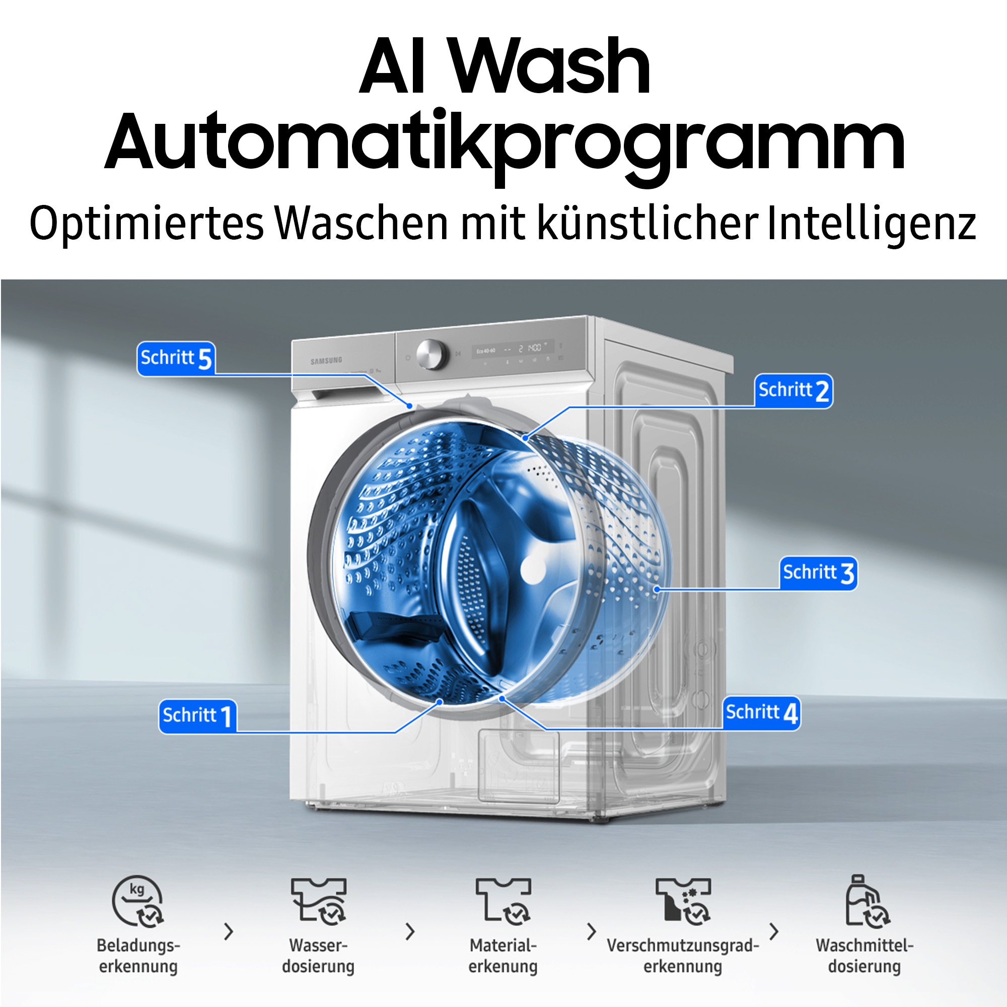 Samsung Waschmaschine WW8400D »WW90DB8U95GH«, 9 kg, 1400 U/min