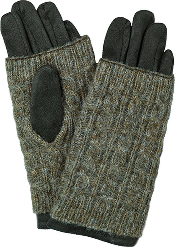 Strickhandschuhe, (-), mit modischem Zopfmuster