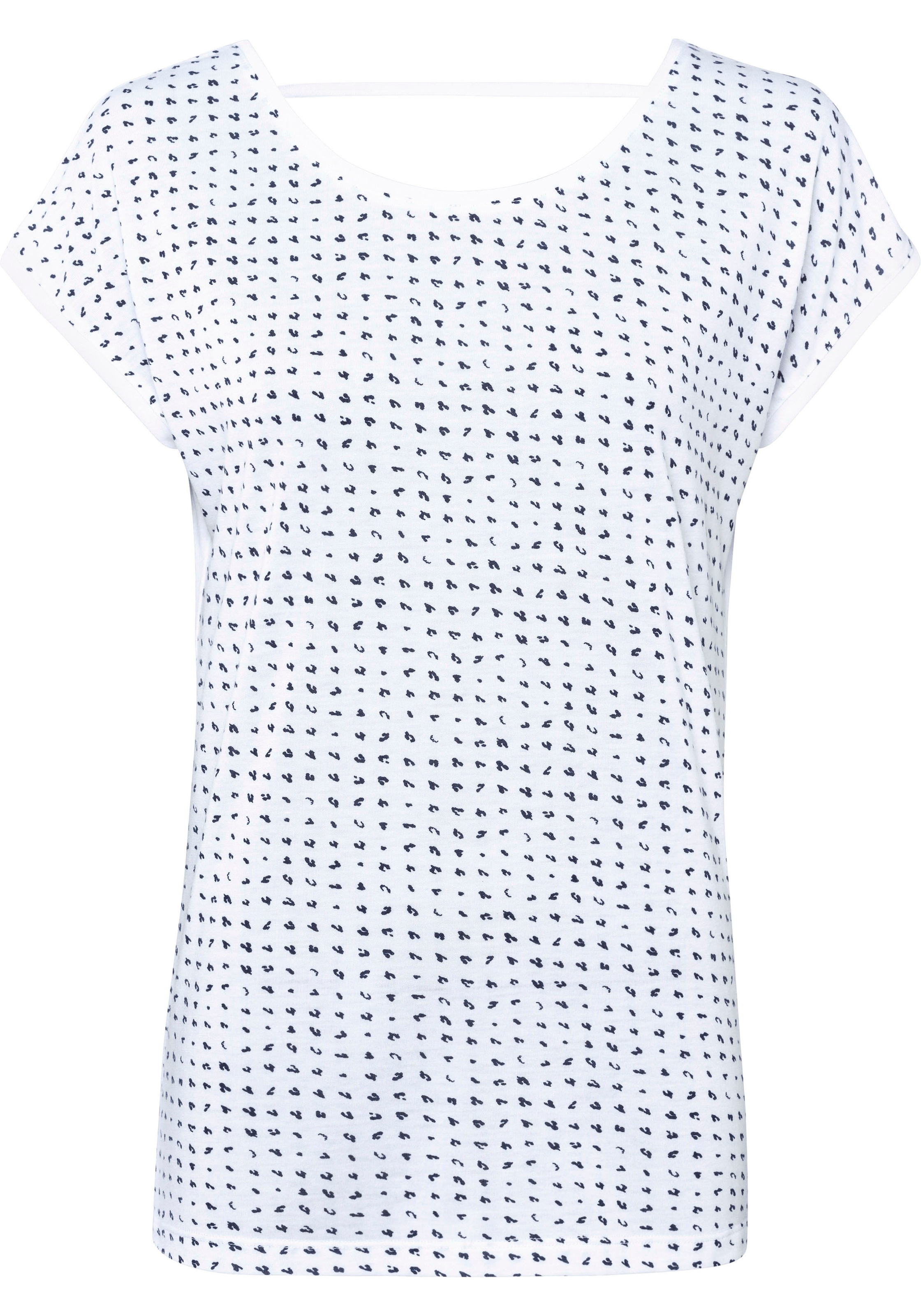 Vivance T-Shirt, (2er-Pack), mit dekorativem Band im Nacken