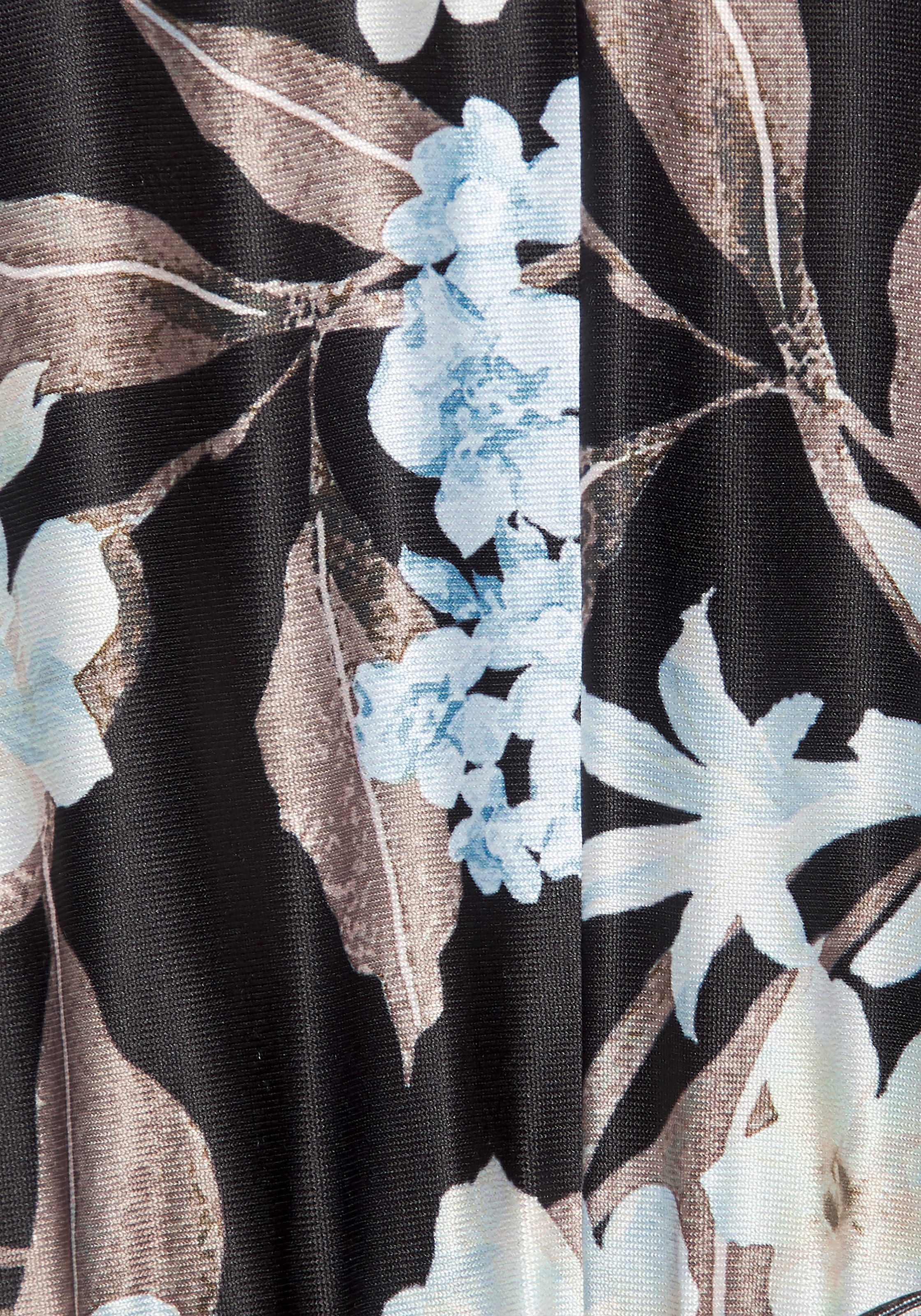 LASCANA Midikleid mit Bindegürtel,  Ohne Taschen aus bügelfreier Qualität mit Blumendruck