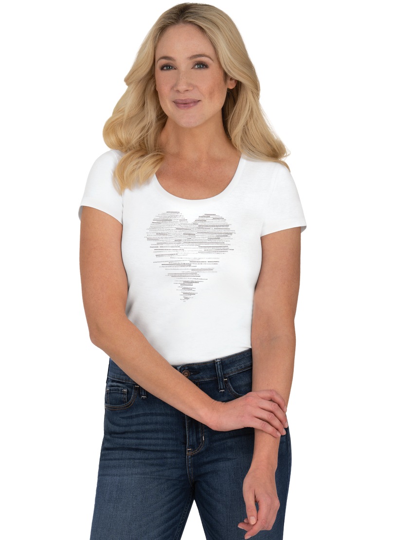 Trigema T-Shirt »TRIGEMA T-Shirt im kaufen glitzerndem OTTO mit Herz-Motiv« Online Shop