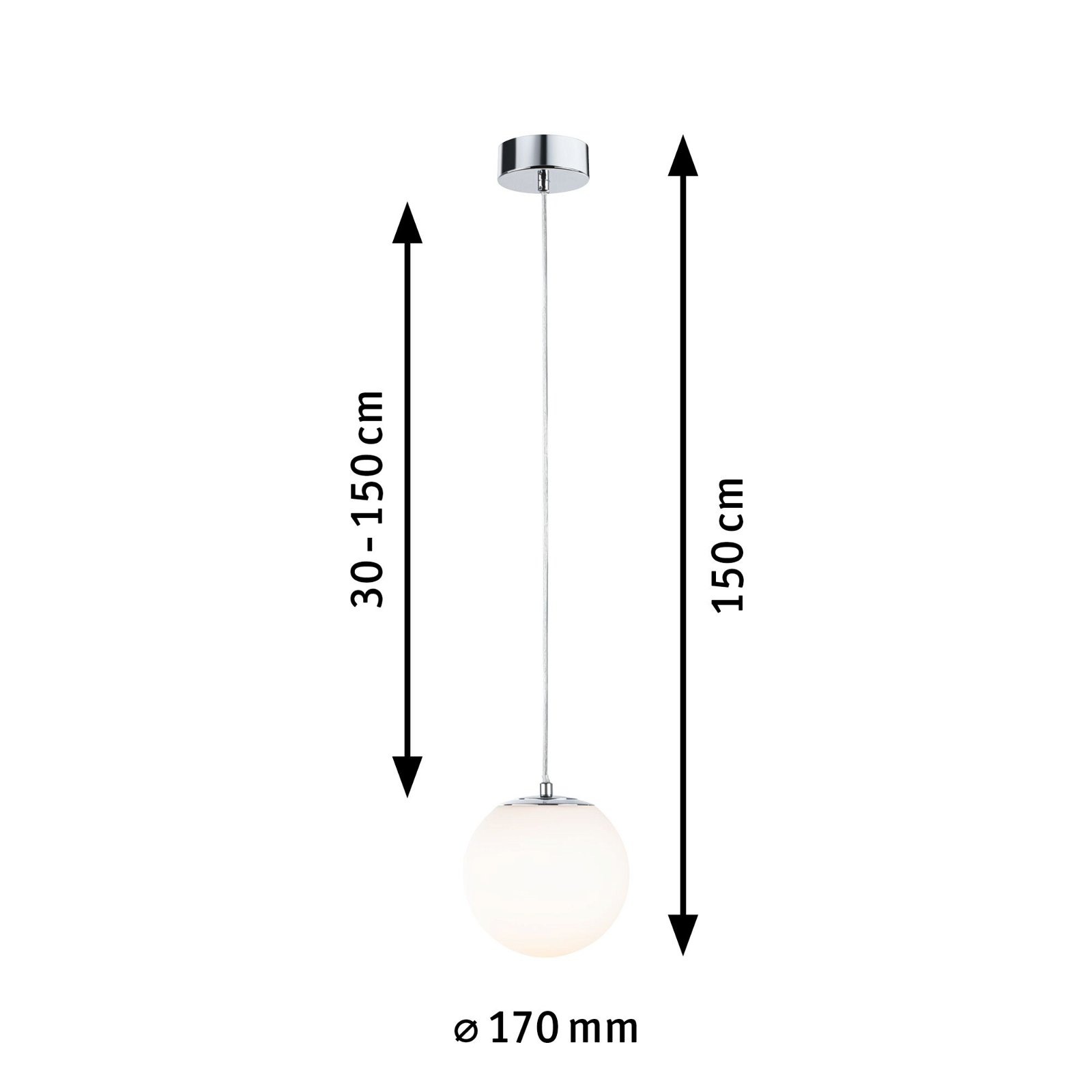 Paulmann LED Pendelleuchte »Selection Bathroom Gove IP44 9W 3000K Satin, Glas/Metall«, 1 flammig