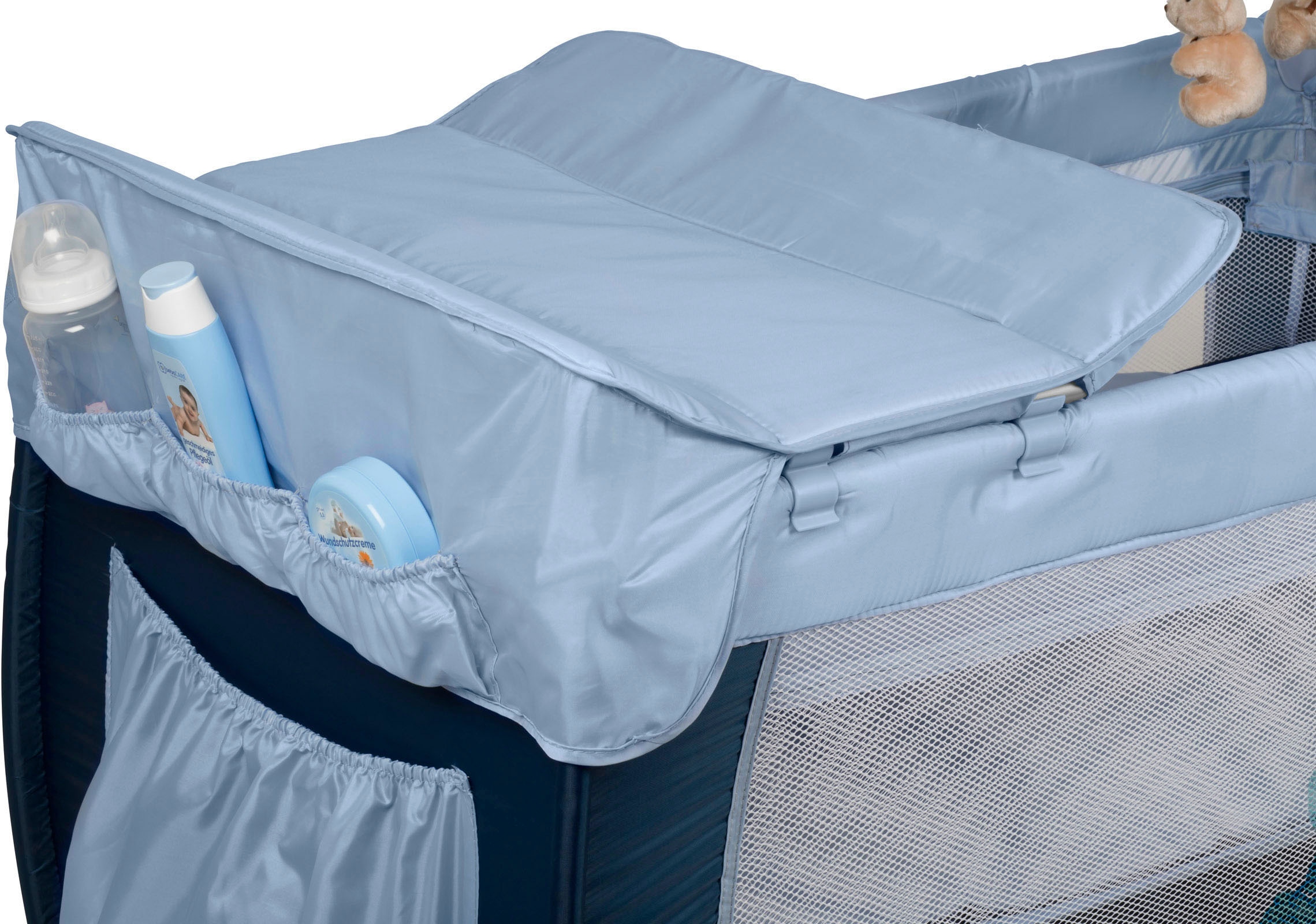 BabyGo Baby-Reisebett »Sleeper Deluxe, blau«, mit Musik-Mobile