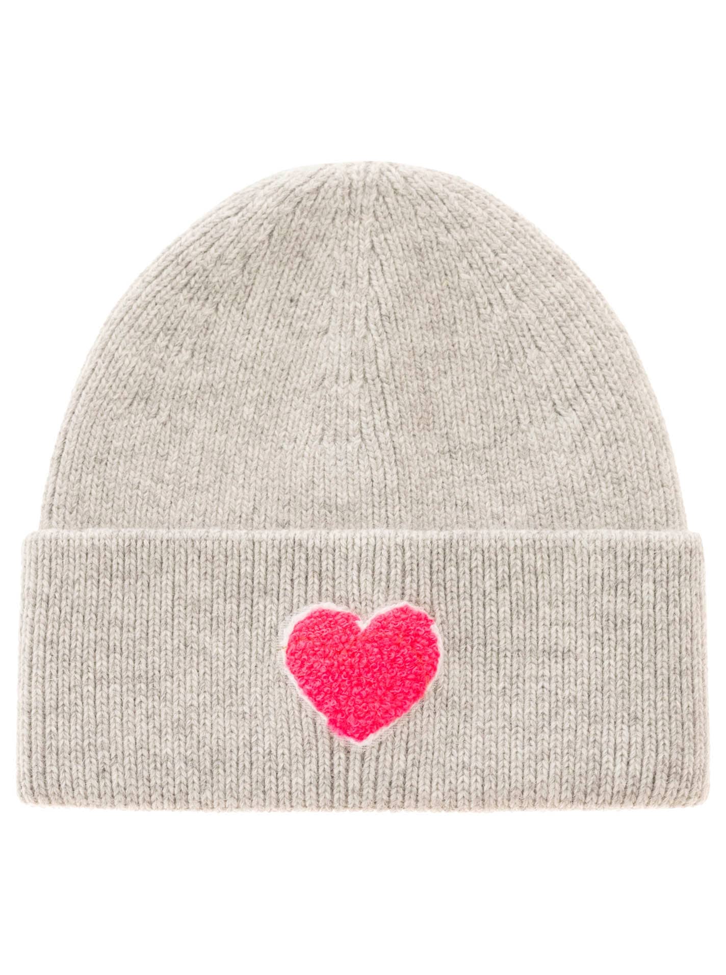 Zwillingsherz Beanie »"Heart Patch"«, Grobstrick, Herzmotiv,Wollanteil, breiter Umschlag, wärmend