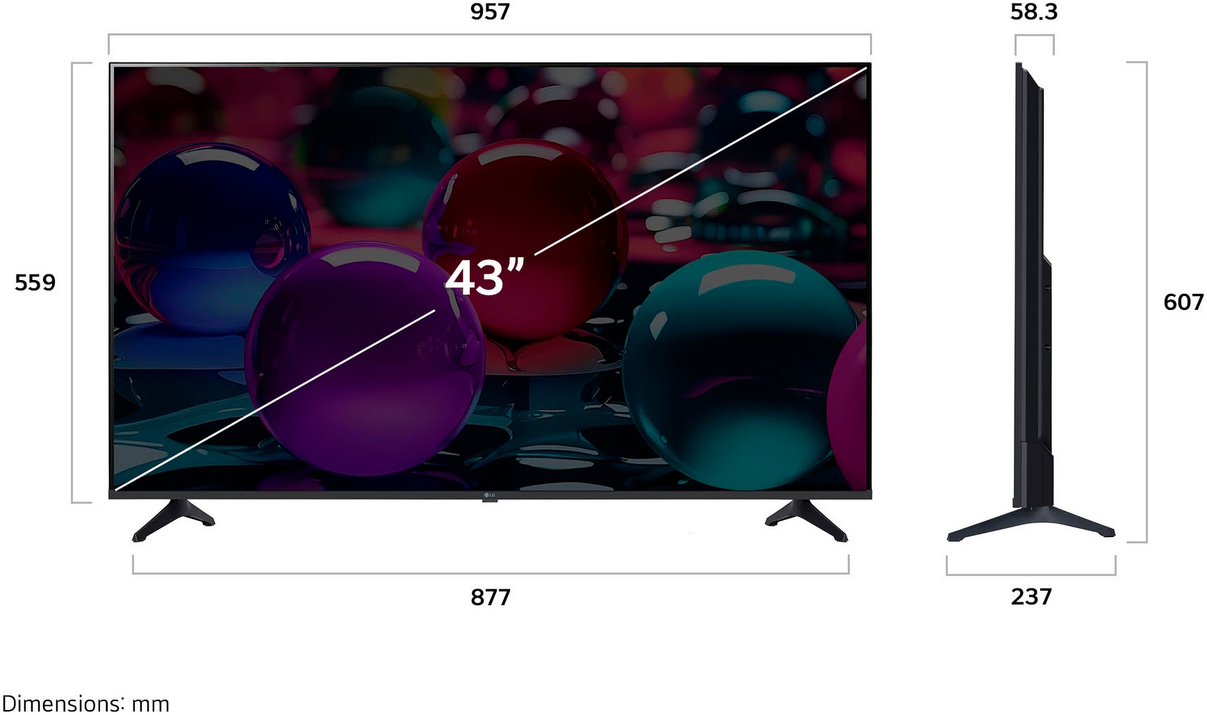 LG LED-Fernseher »43UA73006LA«, 4K Ultra HD, Smart-TV