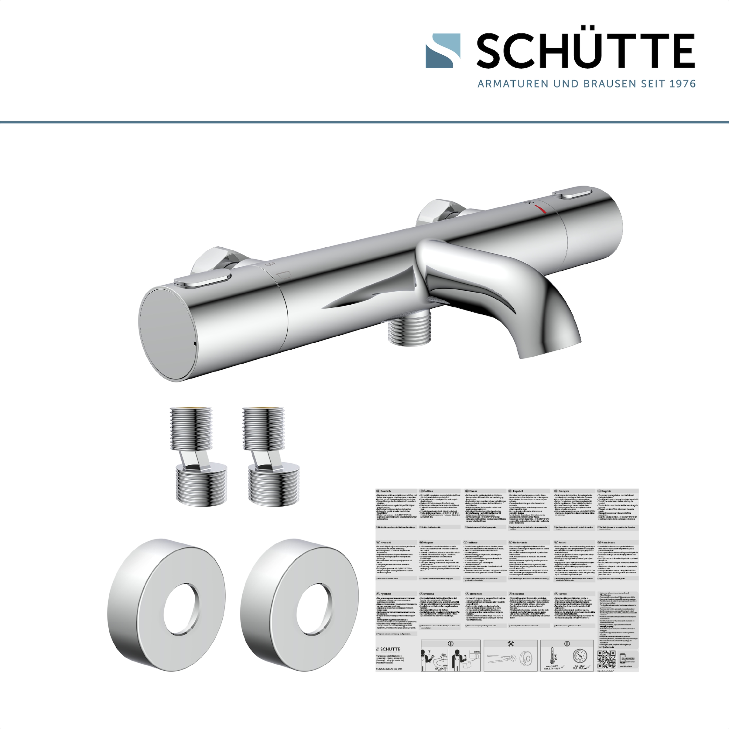 Schütte Wannenarmatur »»LOS ANGELES« Thermostat Wannenfüllarmatur« 1 Stk. tlg. Thermostat-Element „Made in Europe“