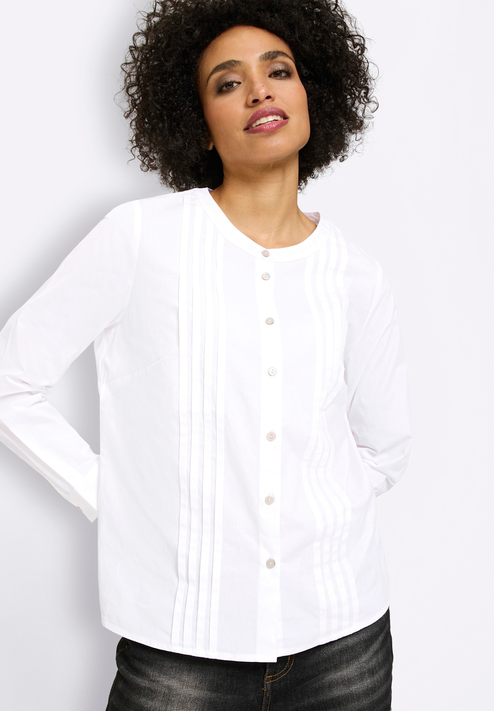 heine Klassische Bluse »Bluse Baumwollbluse mit Biesen«
