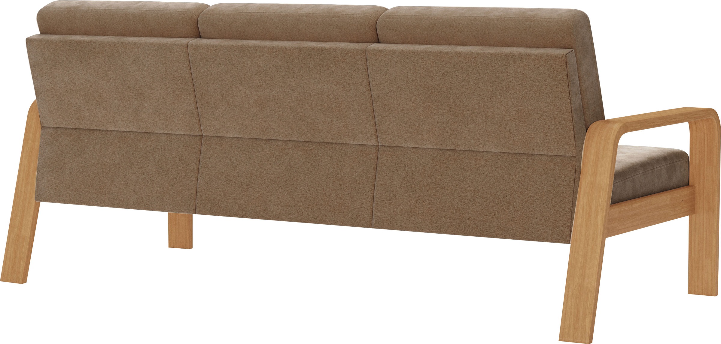 sit&more 3-Sitzer »Kolding« Armlehnen aus eichefarbigem Buchenholz, verschiedene Bezüge und Farben