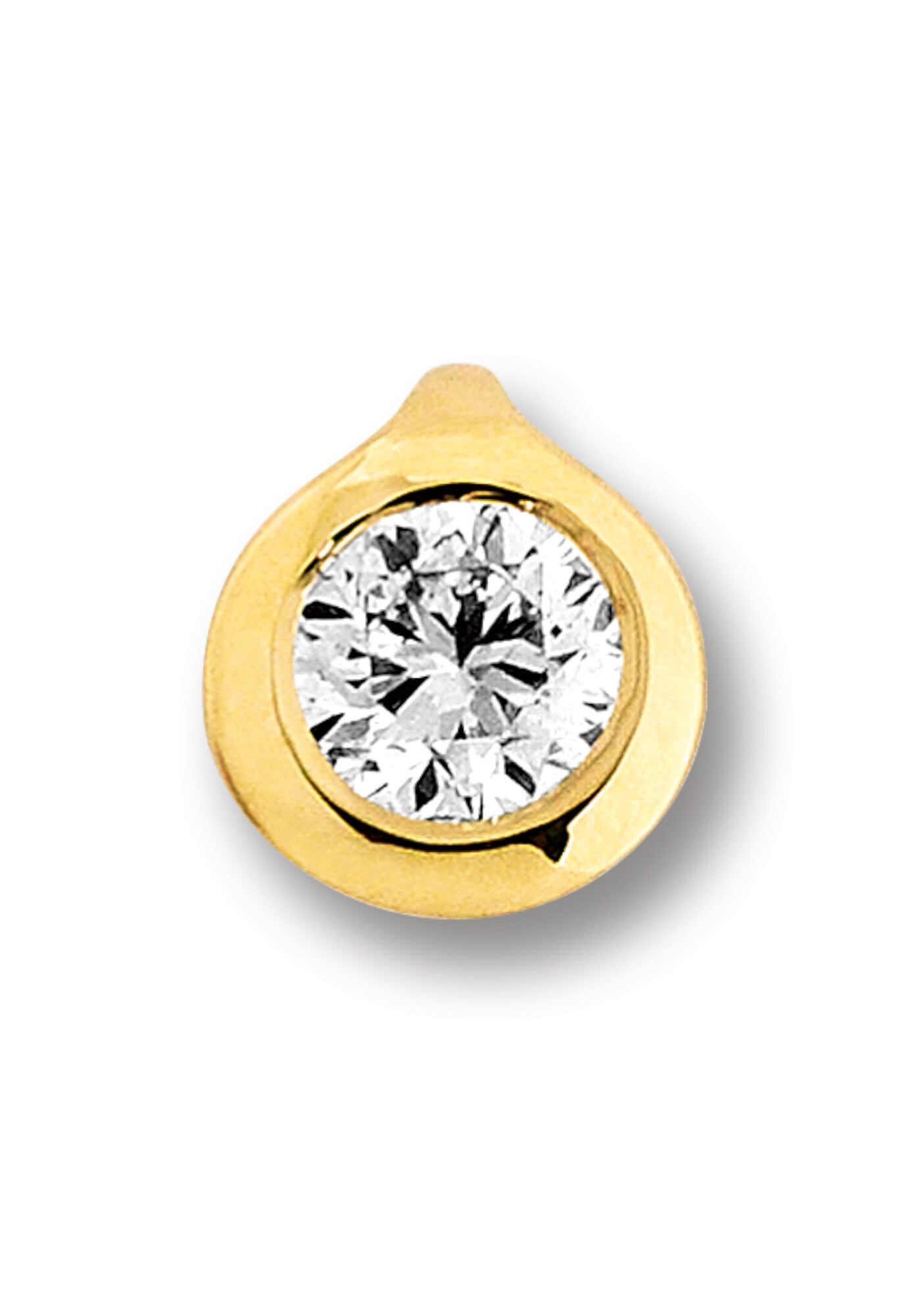 ONE ELEMENT Kettenanhänger »0.2 ct Diamant Brillant Zarge Anhänger aus 585 Gelbgold«