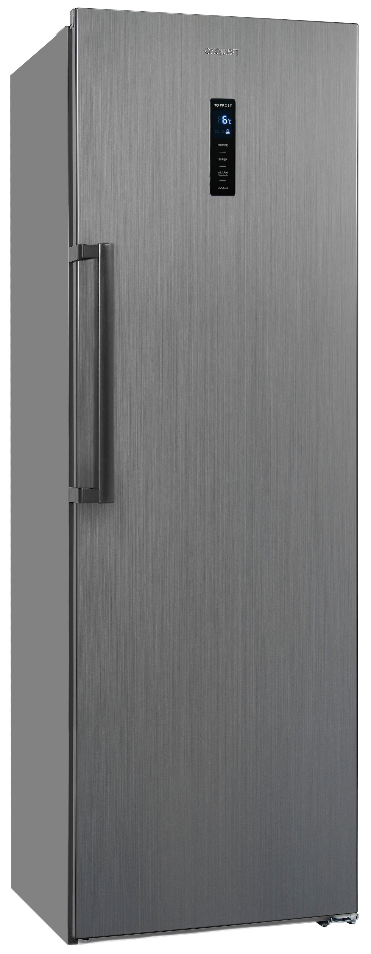 exquisit Vollraumkühlschrank »KS360-V-HE-040E inoxlook-az« 185 cm hoch 60 cm breit Praktisch & modern: Vollraumkühlschrank mit No-Frost & LED-Licht