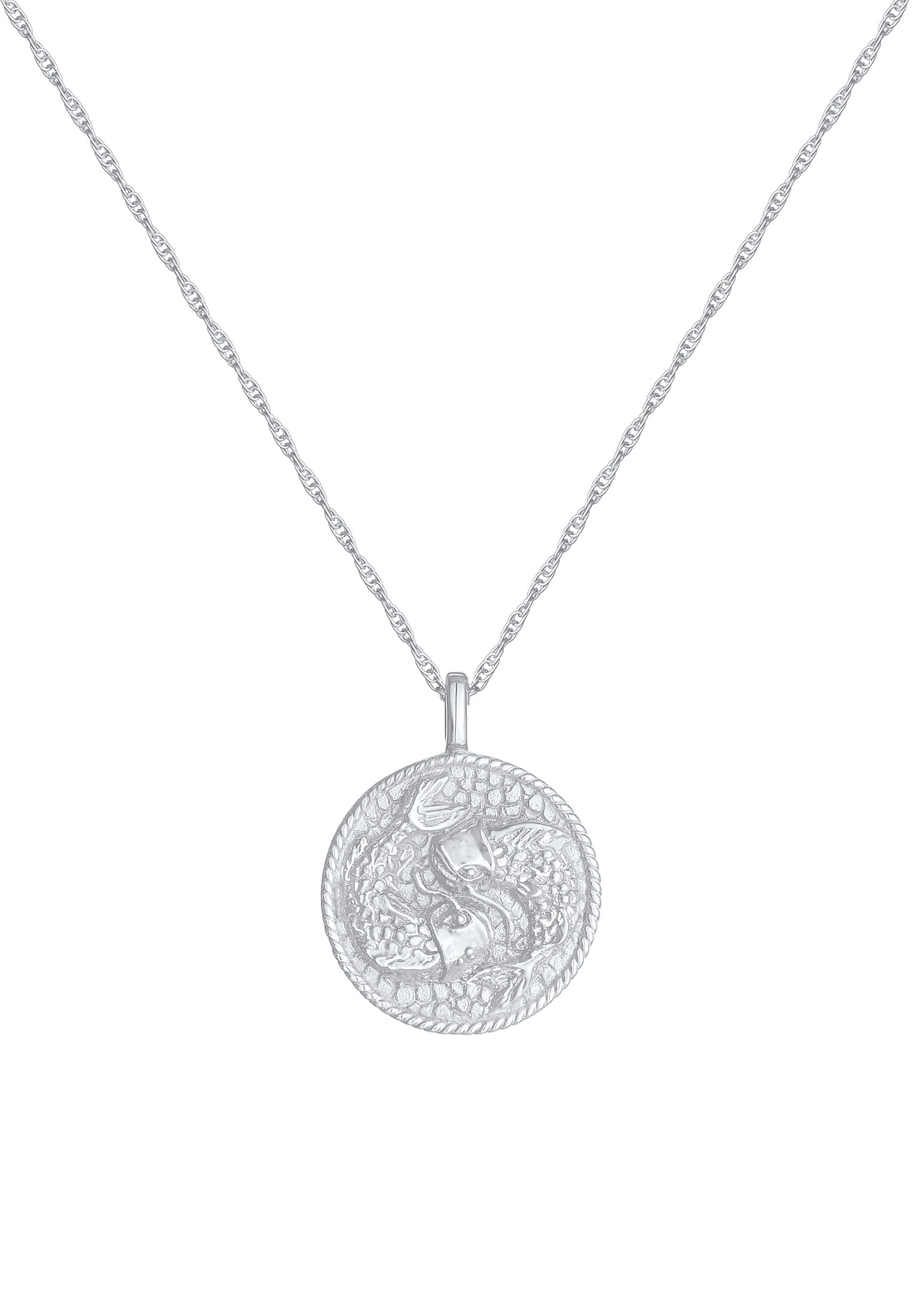 Elli Kette mit Anhänger »Halskette Sternzeichen Fisch Zodiac Astro Münze 925 Silber«