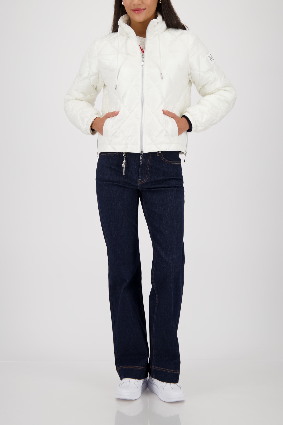 Monari Steppjacke Stehkragen, Regular Fit, Seitenschlitze mit Reißverschluss