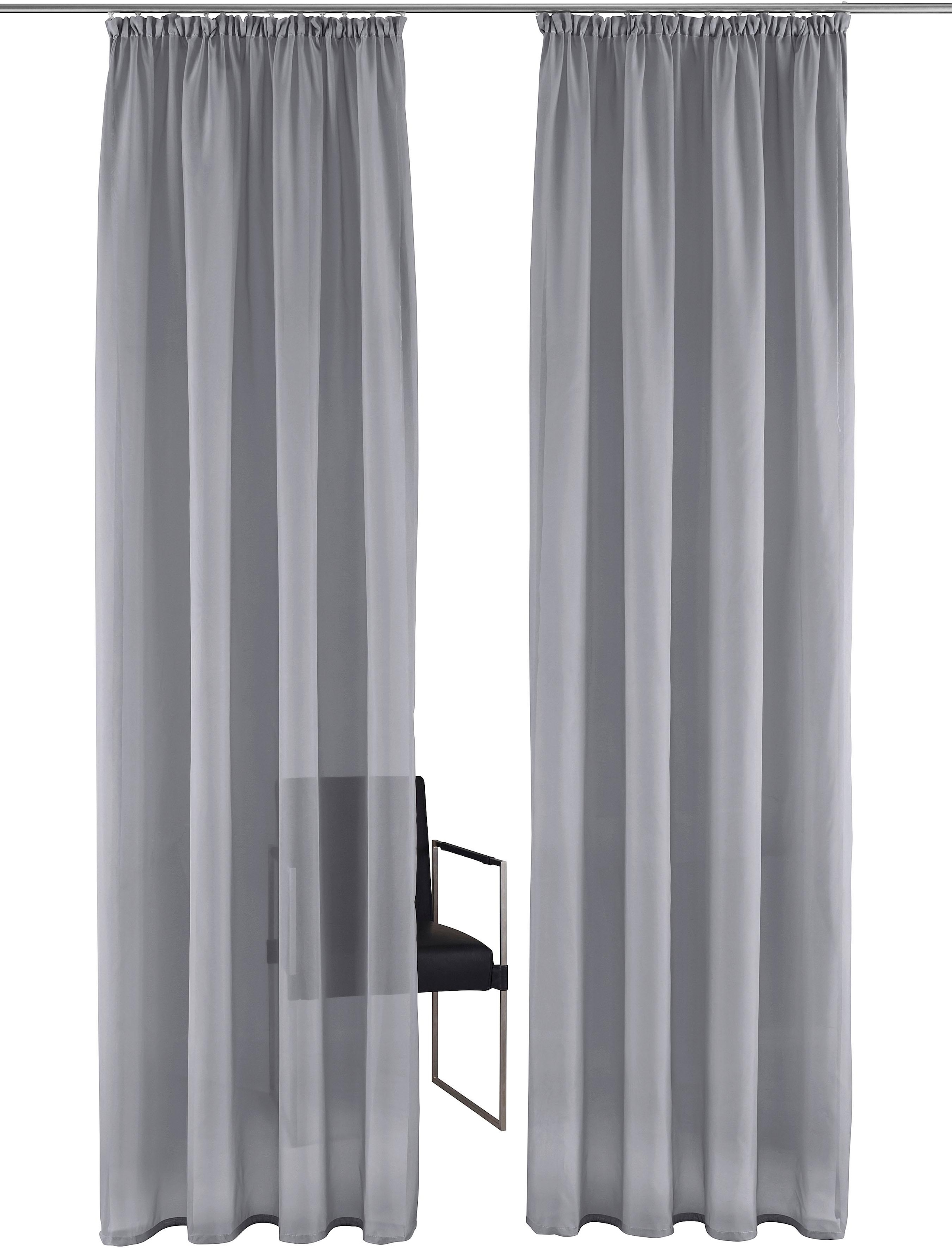 OTTO home Gardine »XANA« Kräuselband 1 Stk. tlg. Bestseller, einfarbig, 1 bzw. 2 Schals, pflegeleicht, Beststeller!