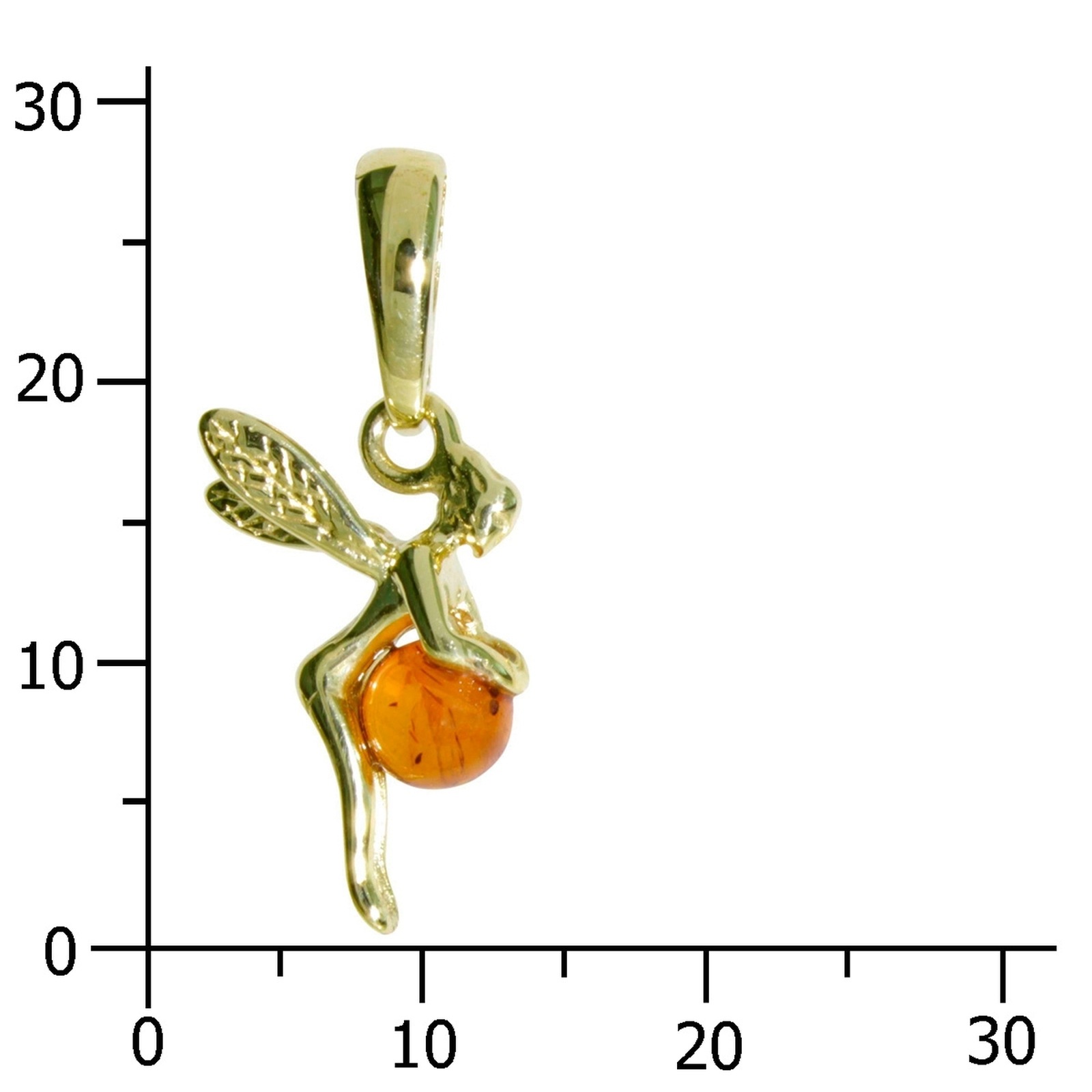 OSTSEE-SCHMUCK Kettenanhänger »- Elfe - Silber 925/000, vergoldet - Bernstein«