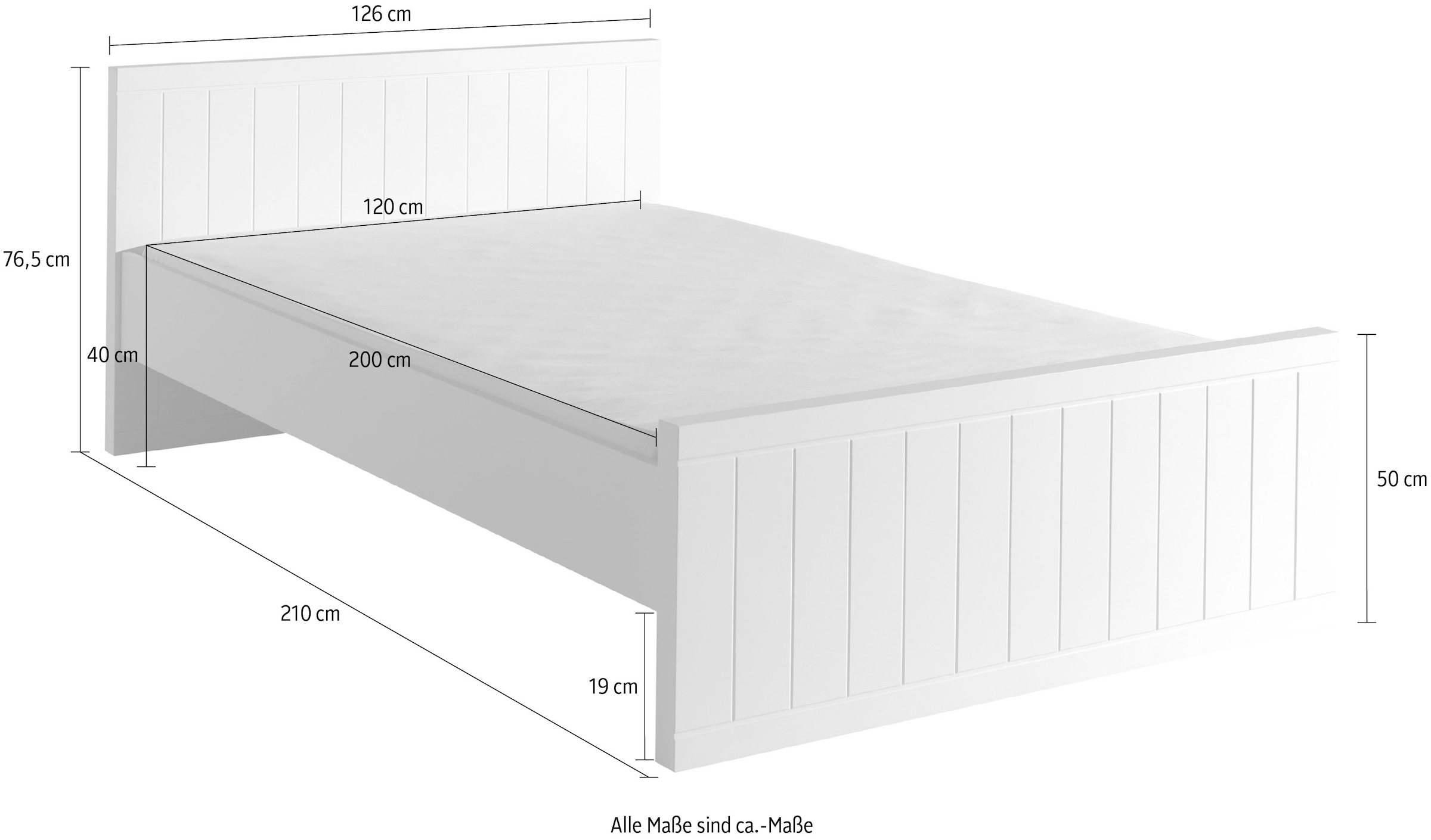 Vipack Einzelbett, Modernes Einzelbett Liegefläche, x kaufen bei lackiert mit Weiß cm OTTO 200 120