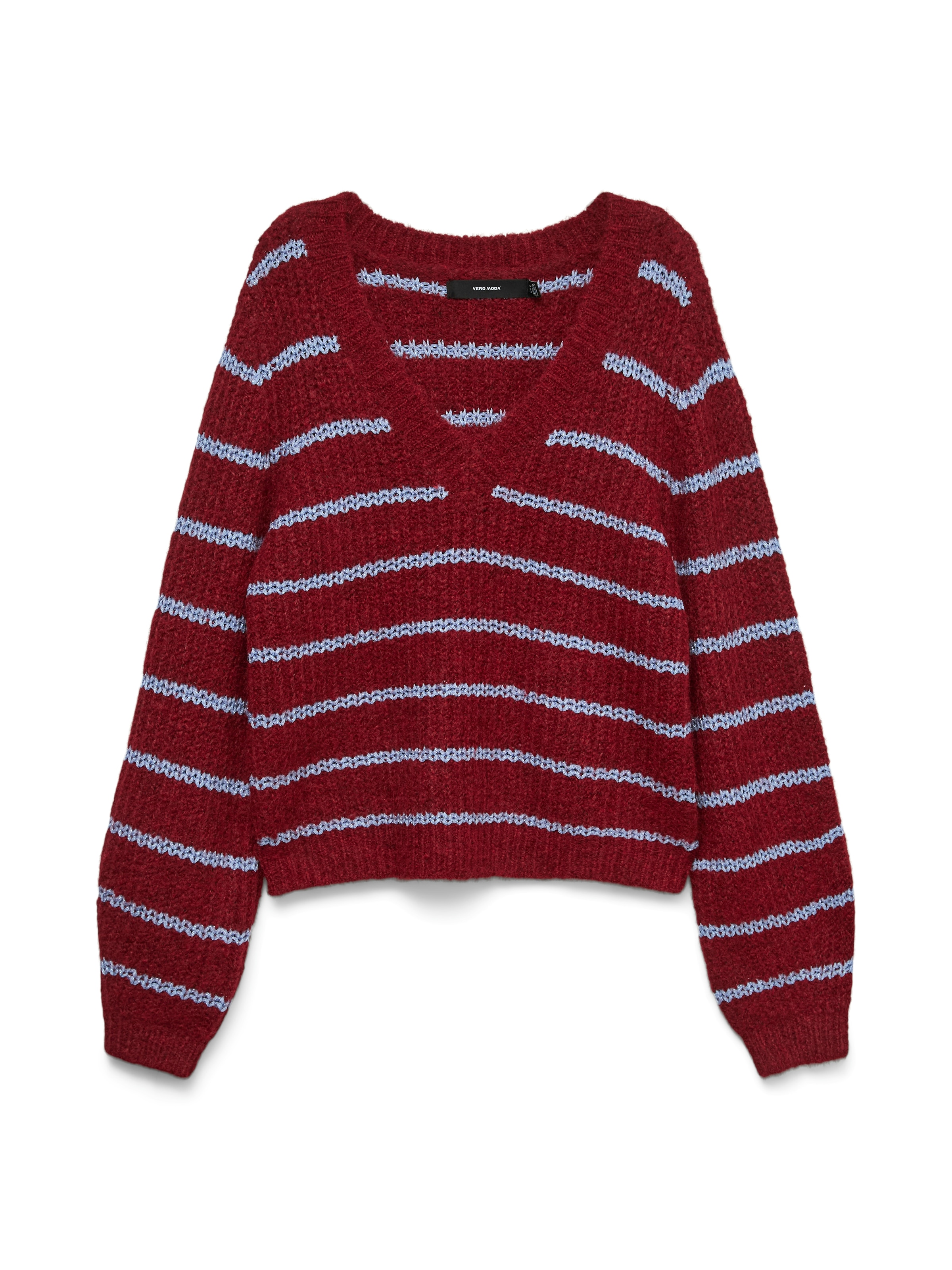 Vero Moda V-Ausschnitt-Pullover »VMAWESOME SHINE LS V-NCK STRIPE PULL BOO« mit Glitzer-Effekt