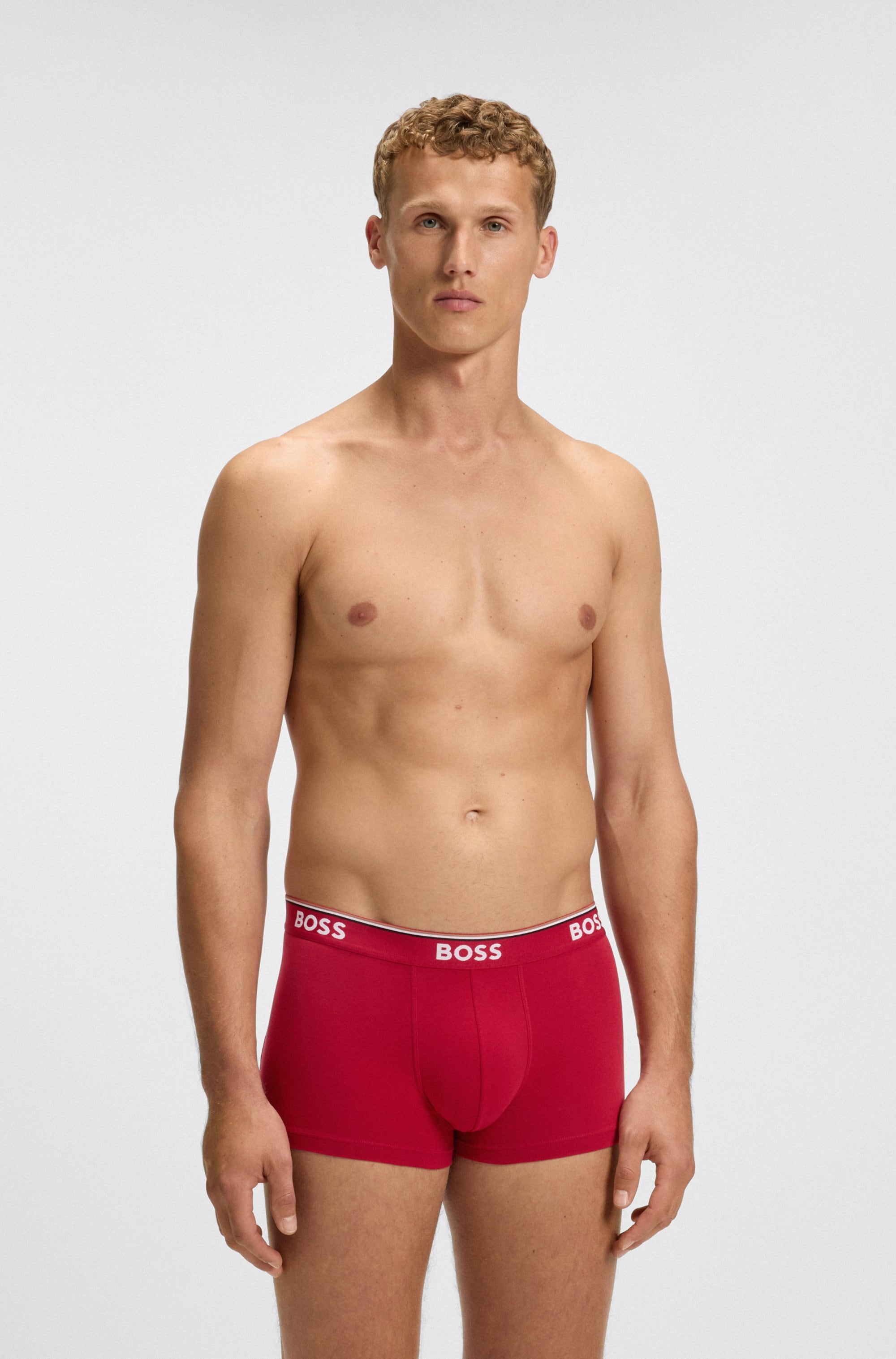 BOSS Boxer »TRUNK 3 PACK«, (3 St.), BOSS Schriftzug auf dem Bund