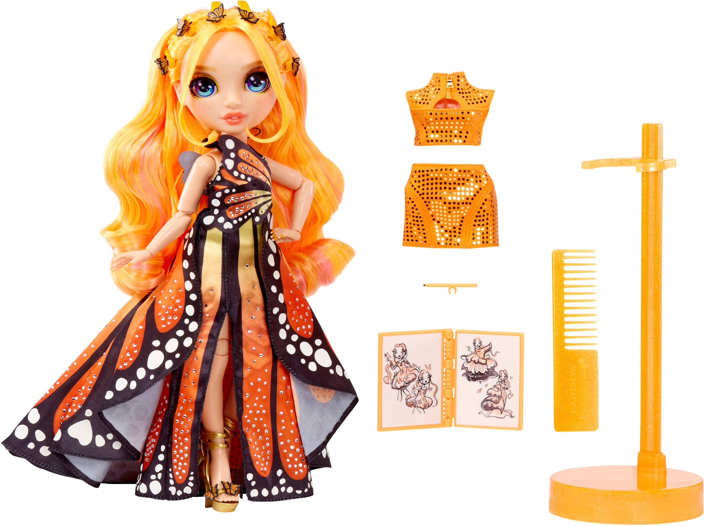 RAINBOW HIGH Anziehpuppe »Fantastic Fashion- Poppy (orange)«, inklusive 2. Outfit