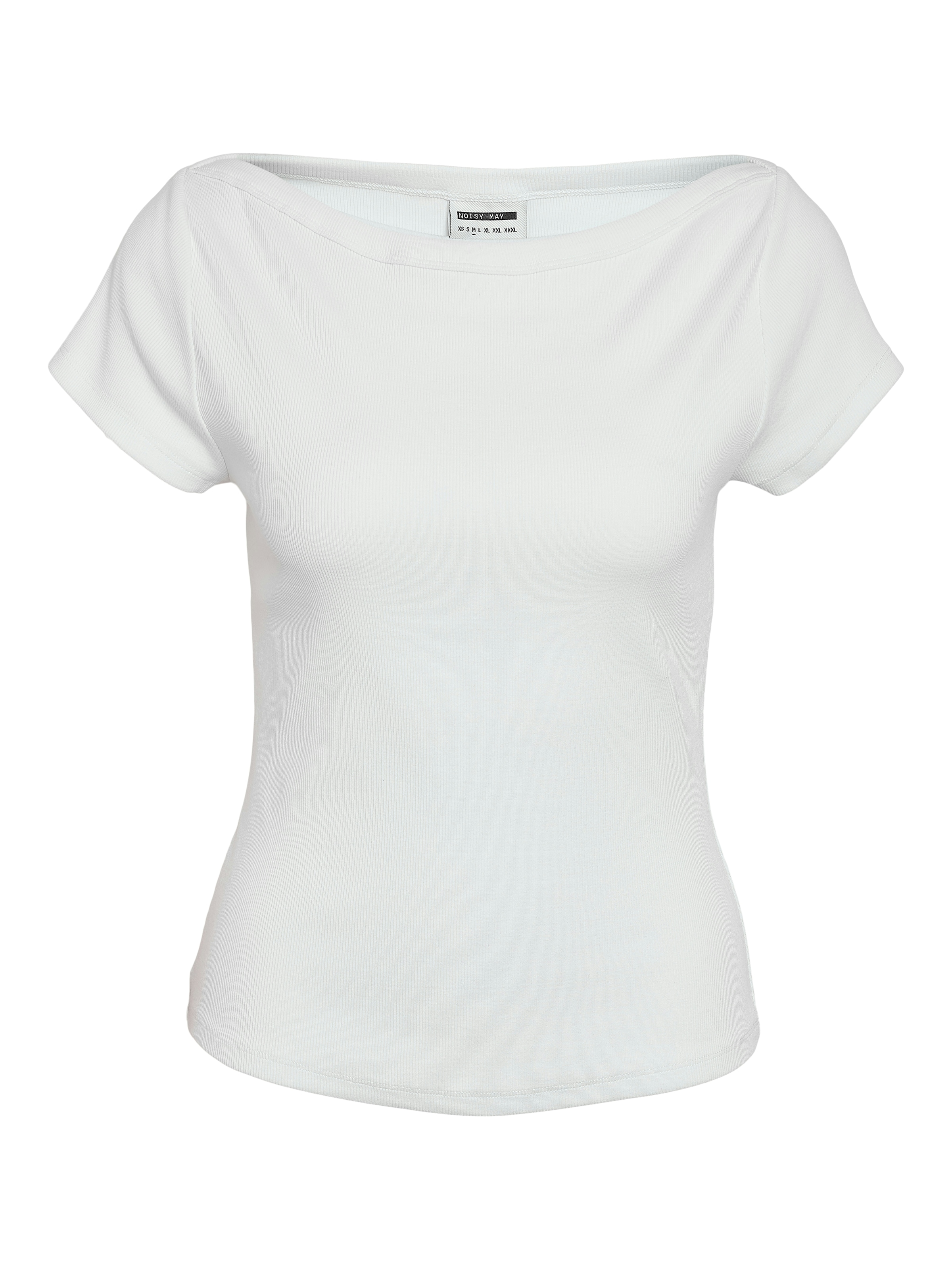 Noisy may Kurzarmshirt »NMMAYA S/S BOATNECK TOP NOOS« Baumwollmischung, regular fit