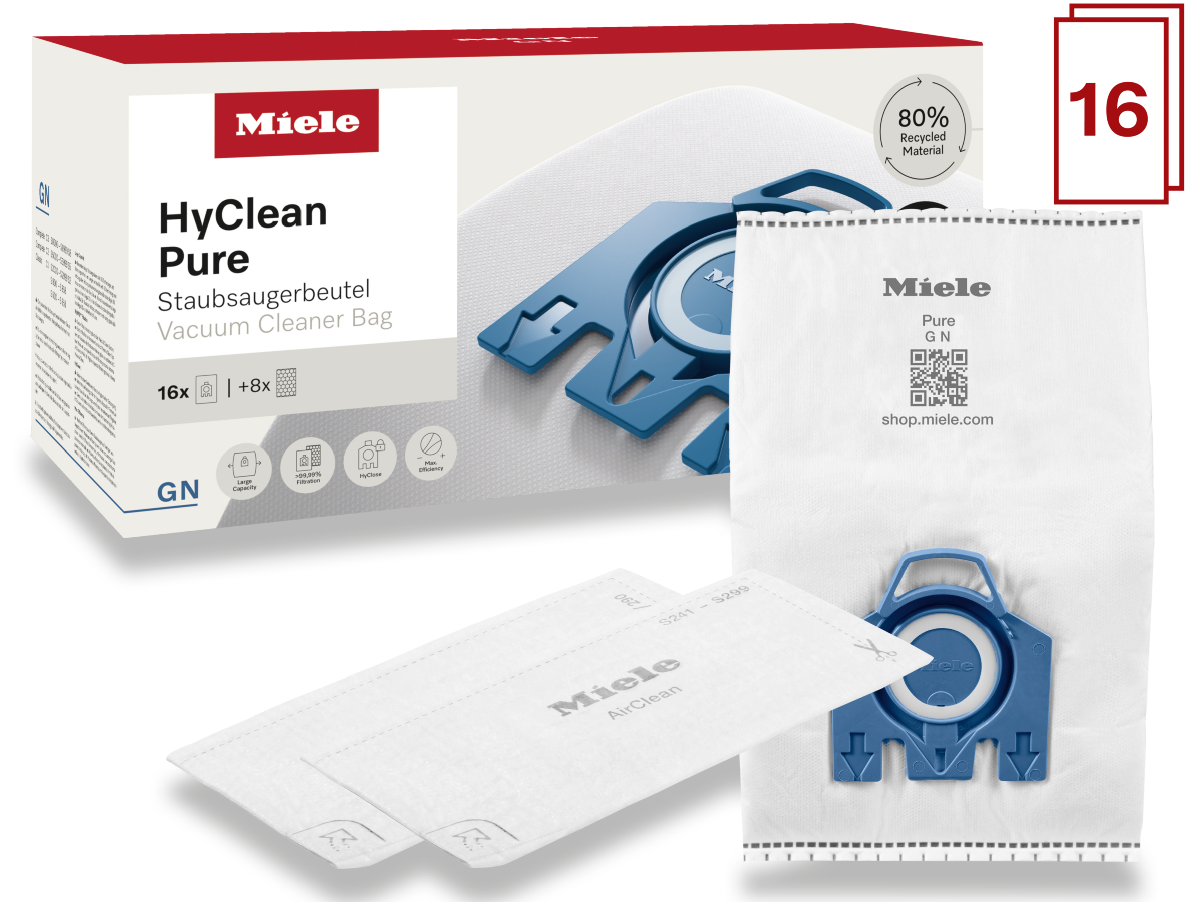 Miele Staubsaugerbeutel »HyClean Pure GN XXL 16er Pack«