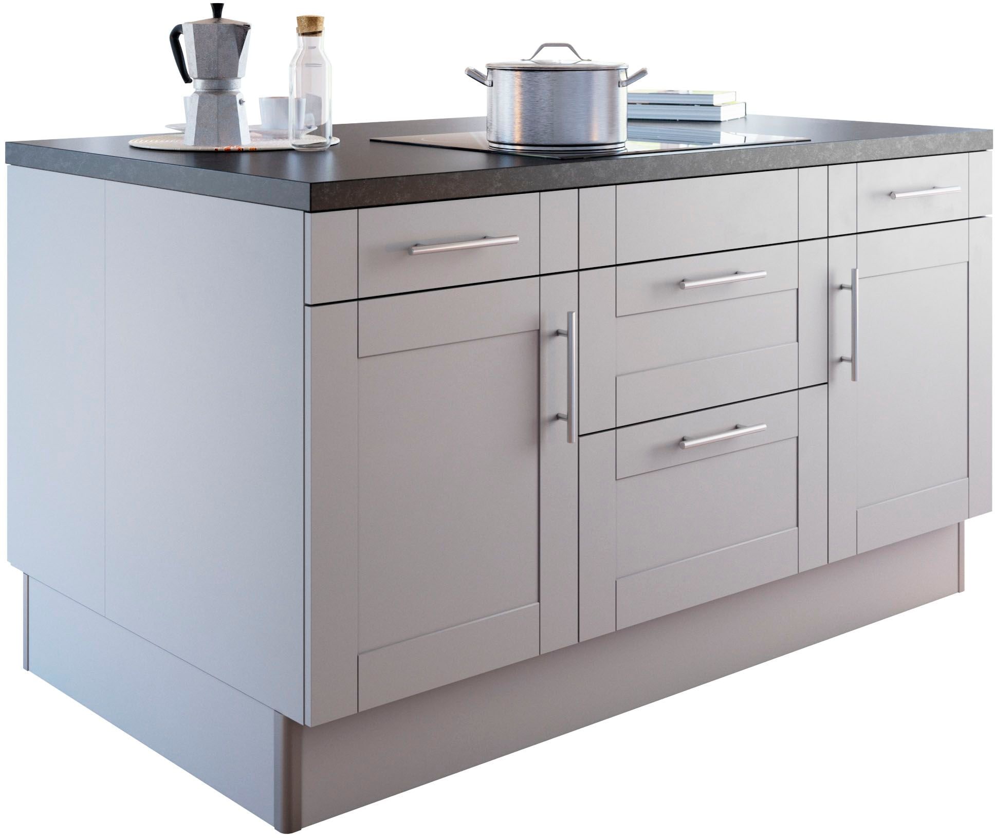 KOCHSTATION Kochinsel »KS-Ahus«, Kücheninsel, Breite 160 cm, wahlw. mit E-Gerät, Soft Close Funktion