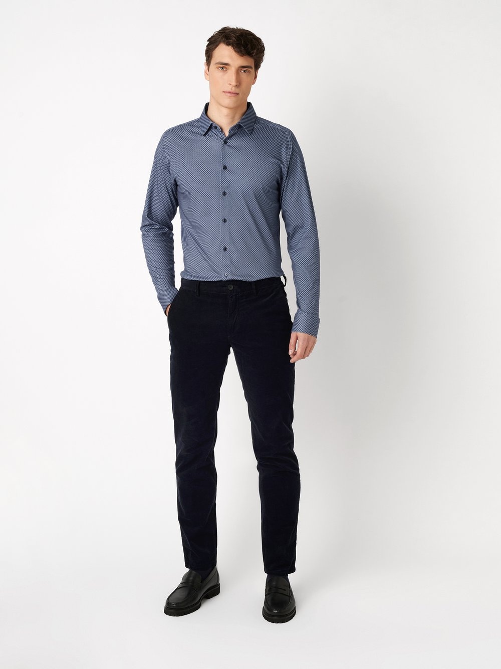 DESOTO Langarmhemd »Jersey Casual Kent« Businesshemd, Kentkragen