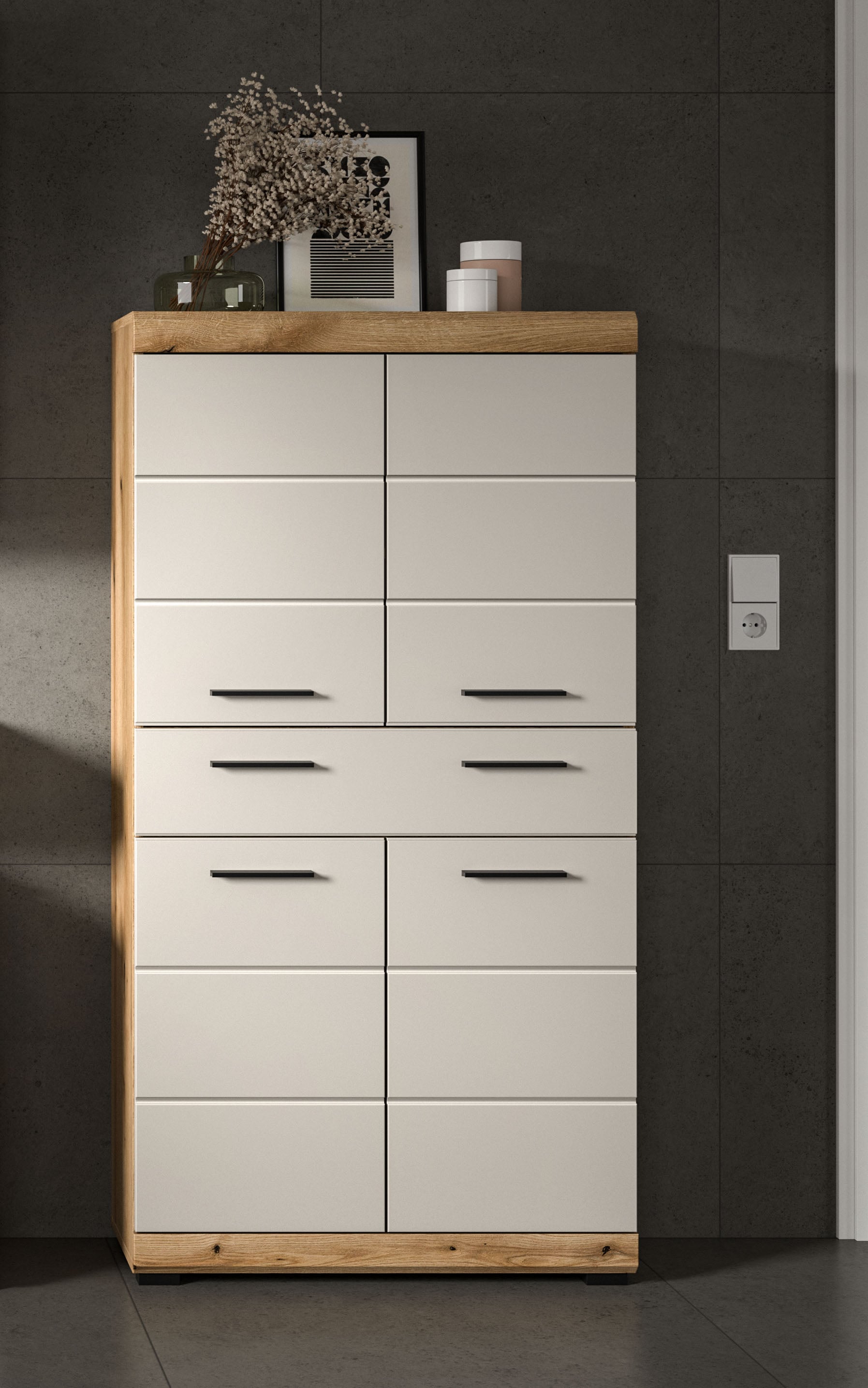 welltime Midischrank »SIENA, Breite 74cm, 4 Türen, 1 Schubkasten, 4 Fächer, MDF-Front« TOPSELLER!,  in verschiedenen Farben erhältlich, Badmöbel, Badschrank, Schrank, Bad