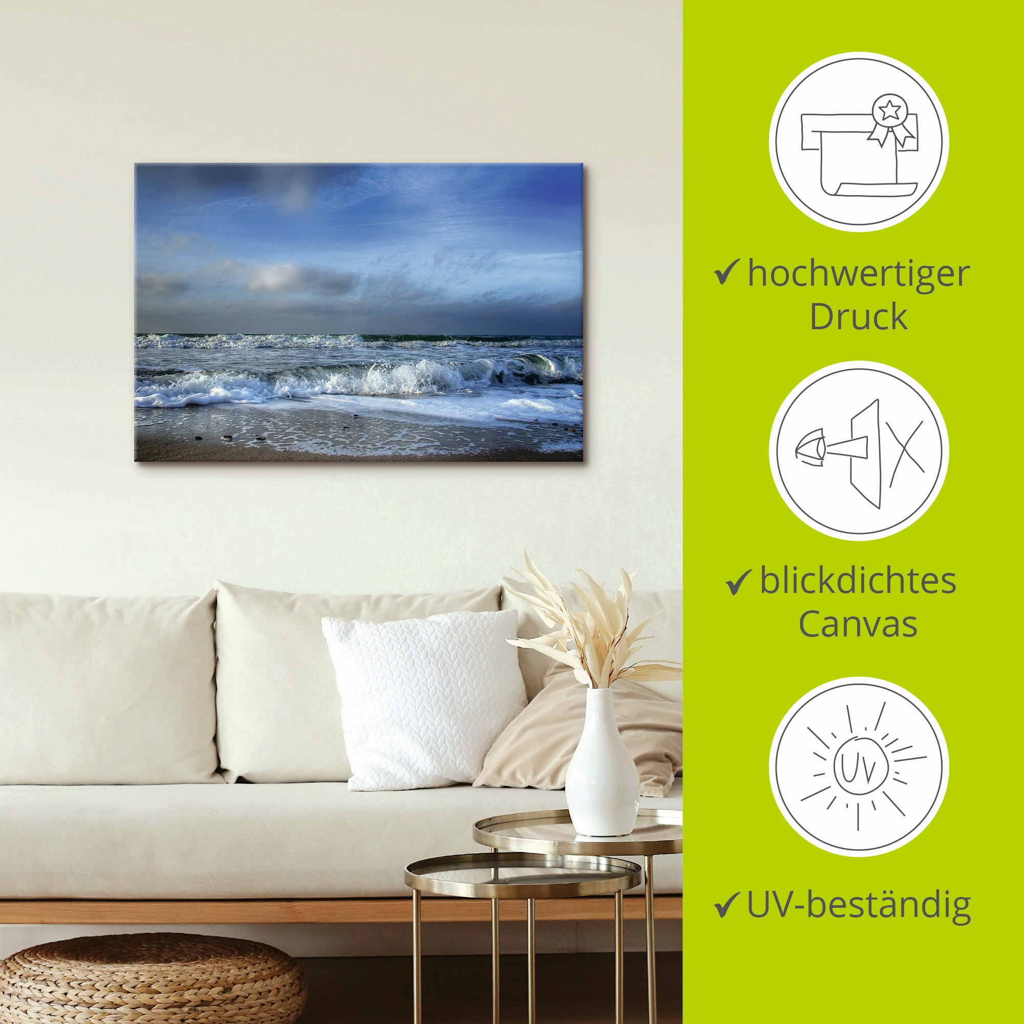 Artland Wandbild »Ostsee«, Strand, (1 St.), als Leinwandbild, Poster in verschied. Größen