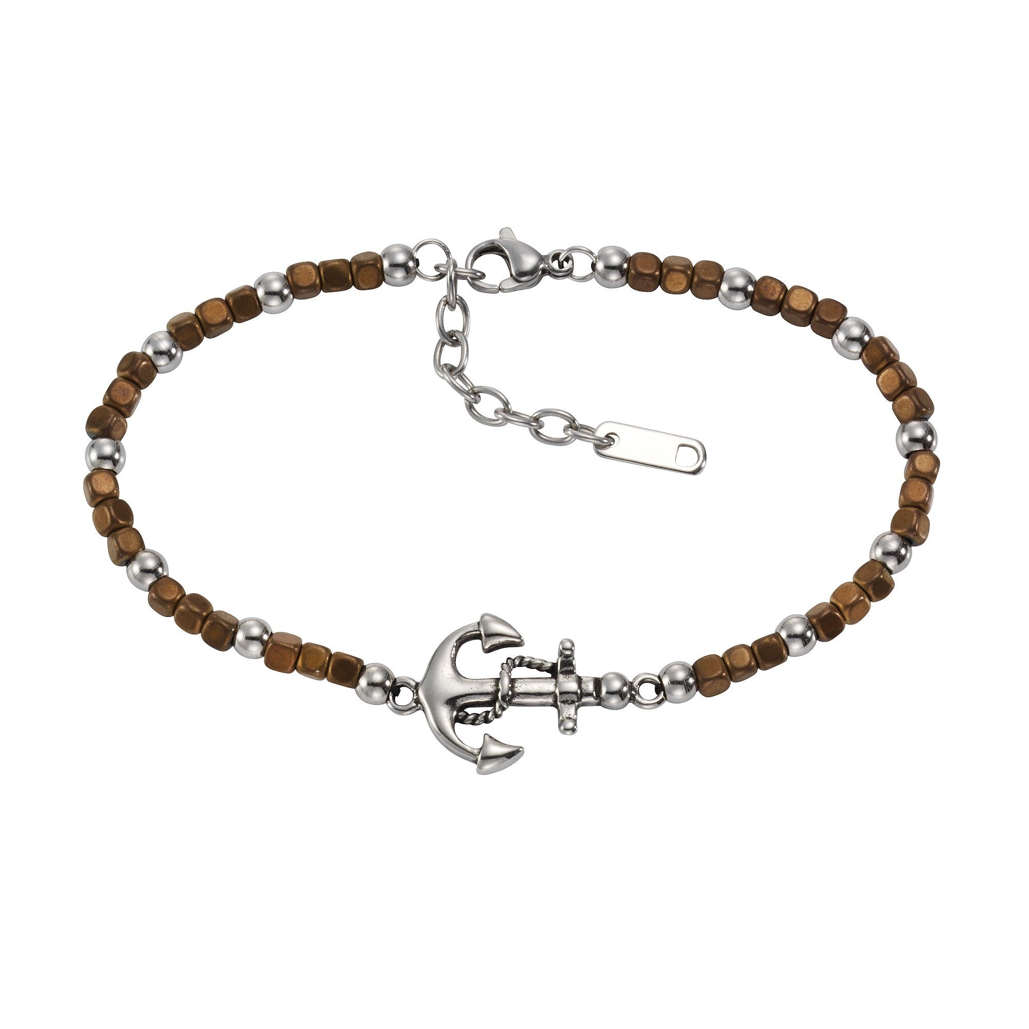 Vivance Armband »Hämatit + Stahl mit Anker«, Armband