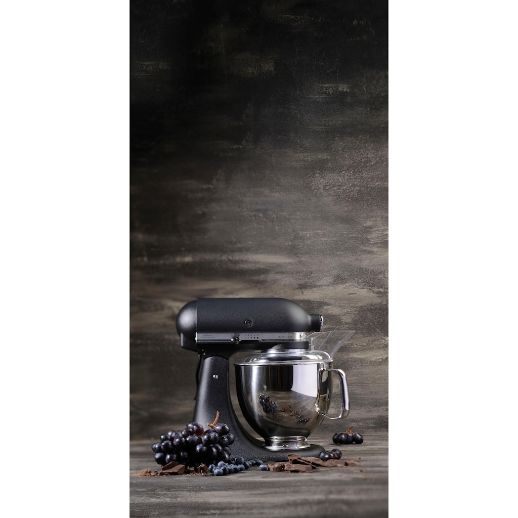 KitchenAid Küchenmaschine »Artisan 5KSM175PSEBK«, 300 W, 4,8 l Schüssel, mit Gratis Wasserkocher, 2. Schüssel, Flexirührer. Farbe: Gusseisen Schwarz
