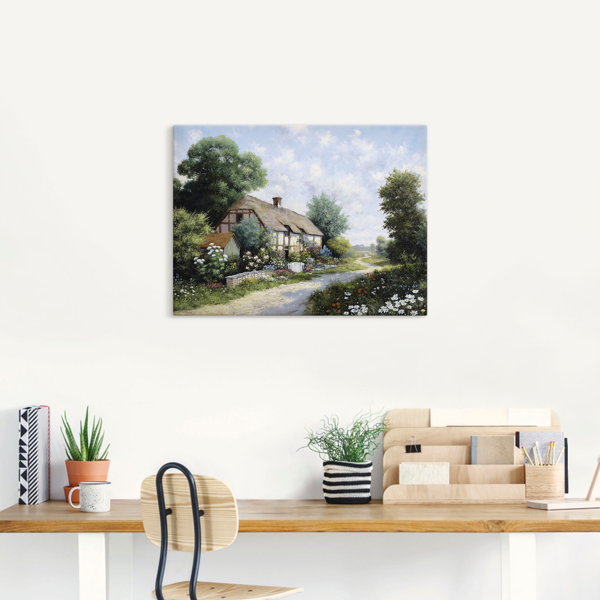 Artland Leinwandbild »Das Landhaus« Gebäude 1 Stk. tlg. auf Holzrahmen gespannt
