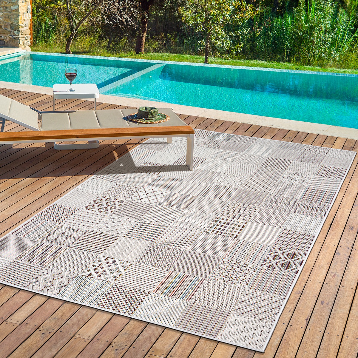 the carpet Teppich »Lagos«, rechteckig, 5 mm Höhe, moderner robuster In und Outdoor Teppich