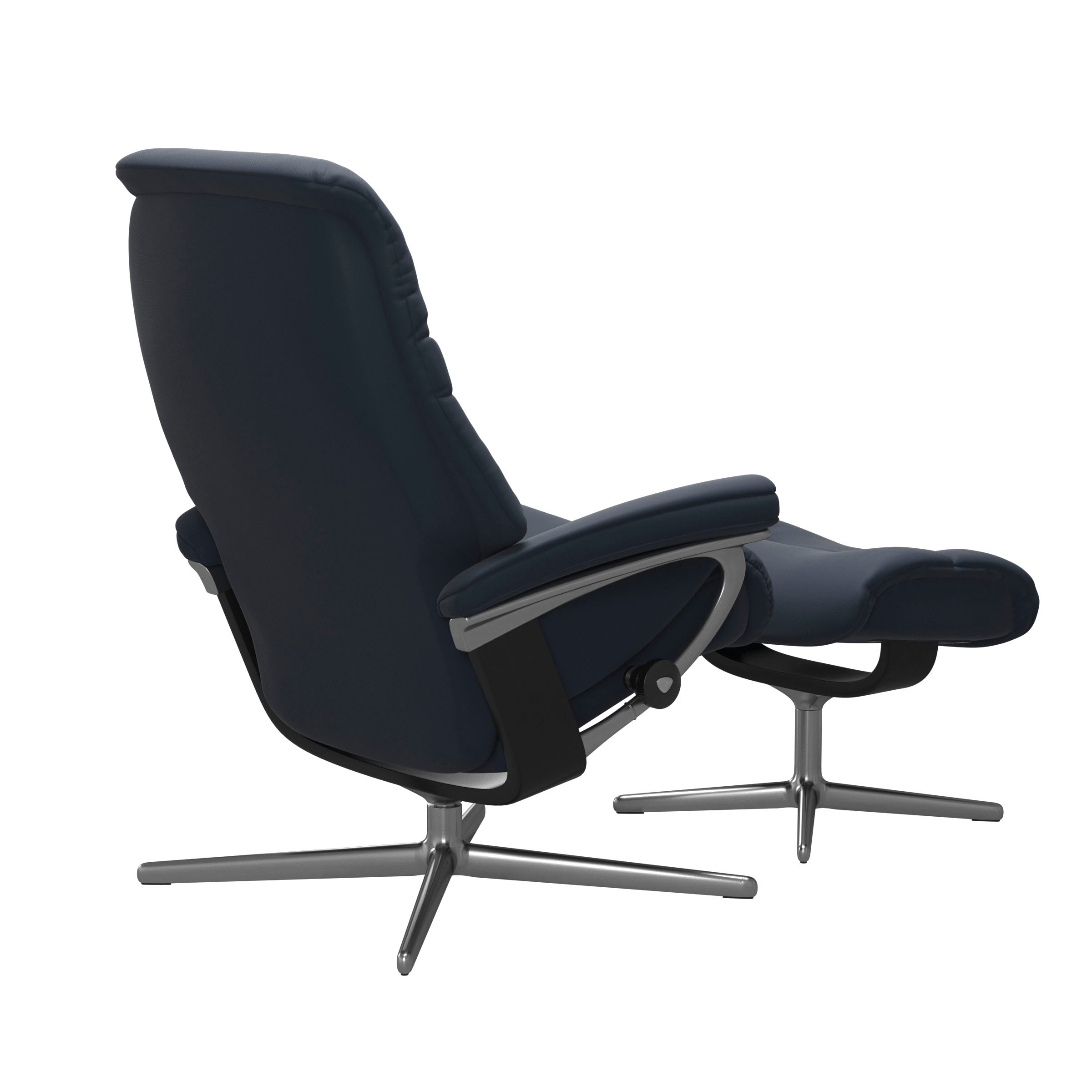 Stressless® Relaxsessel »Sunrise«, (Set, Relaxsessel mit Hocker), mit Hocker, mit Cross Base, Größe S, M & L, Holzakzent Schwarz