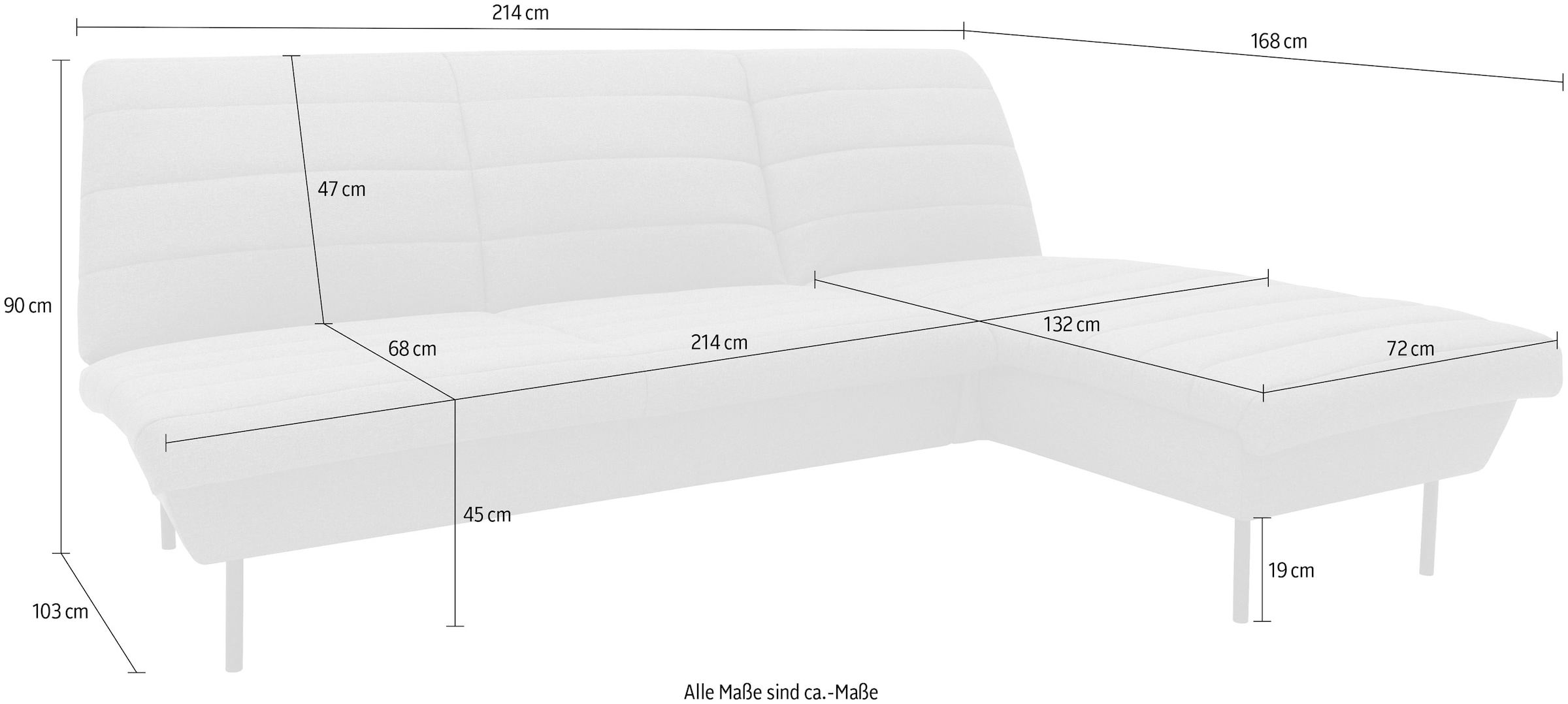 LOOKS by Wolfgang Joop Ecksofa »LOOKS IX L-Form«, Quersteppung, ohne Armlehnen