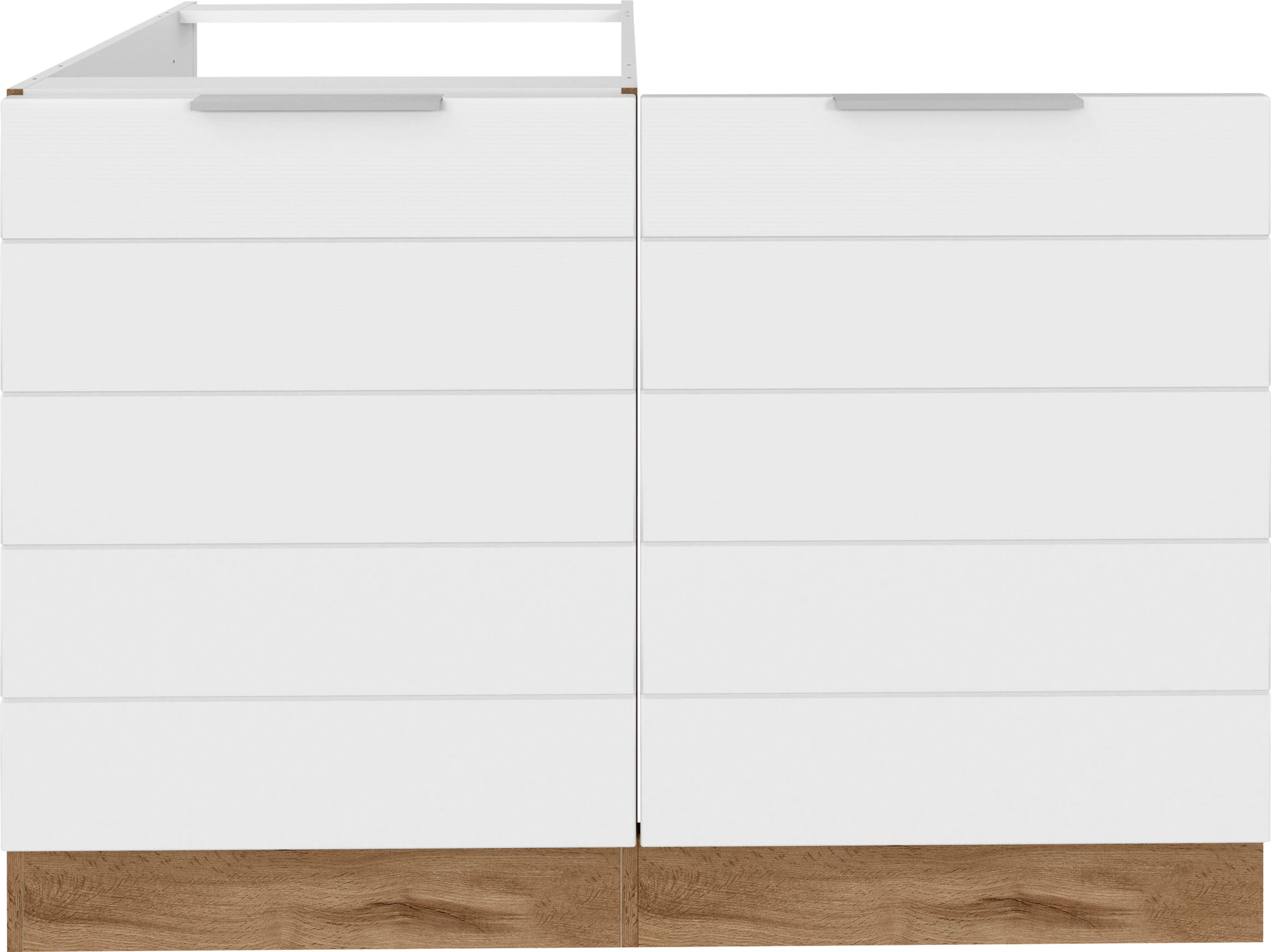 KOCHSTATION Spülenschrank »KS-Luhe«, 120 cm breit, hochwertige MDF-Fronten mit waagerechter Lisene
