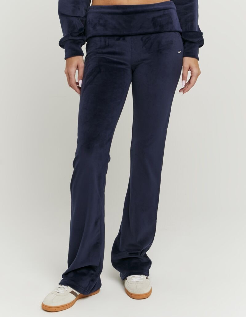 Tally Weijl Samthose »SPAPEVOLDY«  Materialmix, Bootcut, Mid Waist, aus Samt mit Bündchen zum Umschlagen