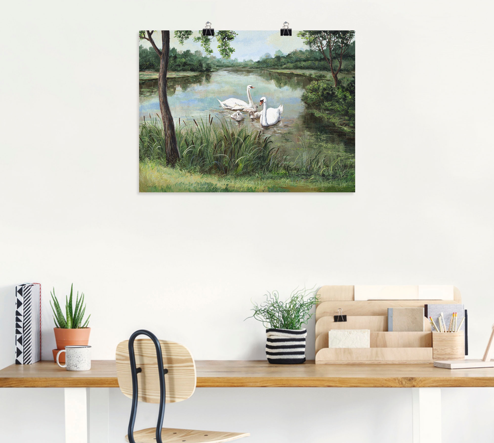 Artland Wandbild »Schwäne«, Vögel, (1 St.), als Alubild, Outdoorbild, Leinwandbild, Poster in verschied. Größen