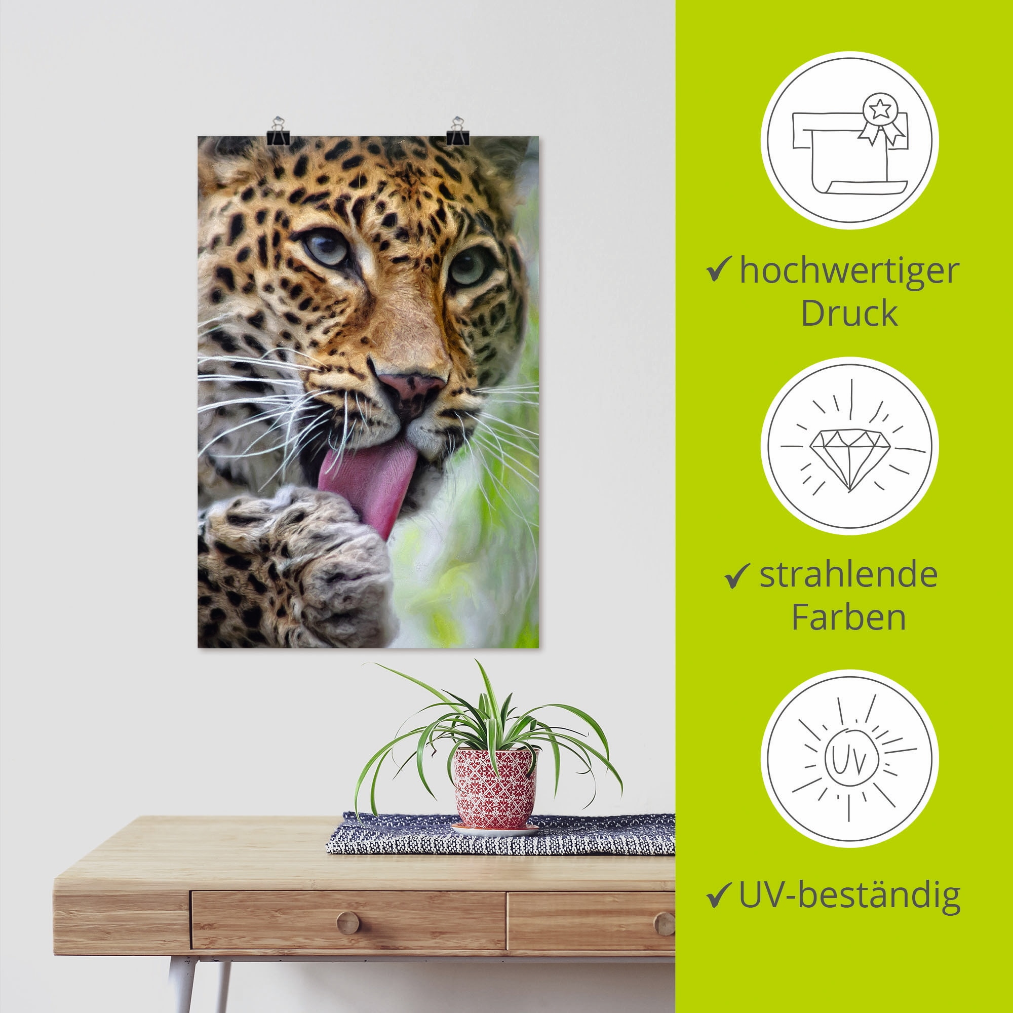 Artland Wandbild »Leopard«, Wildtiere, (1 St.), als Leinwandbild, Poster, Wandaufkleber in verschied. Größen