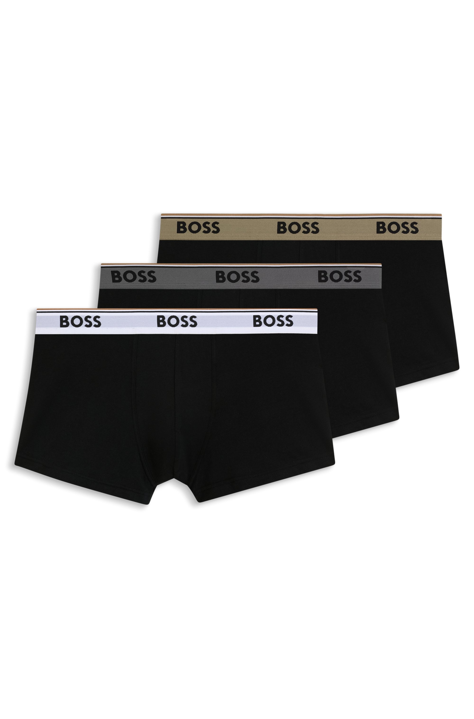 BOSS Trunk Packung, 3 Stk. aus Stretch-Baumwolle mit Logo-Bund, mittlere Bundhöhe