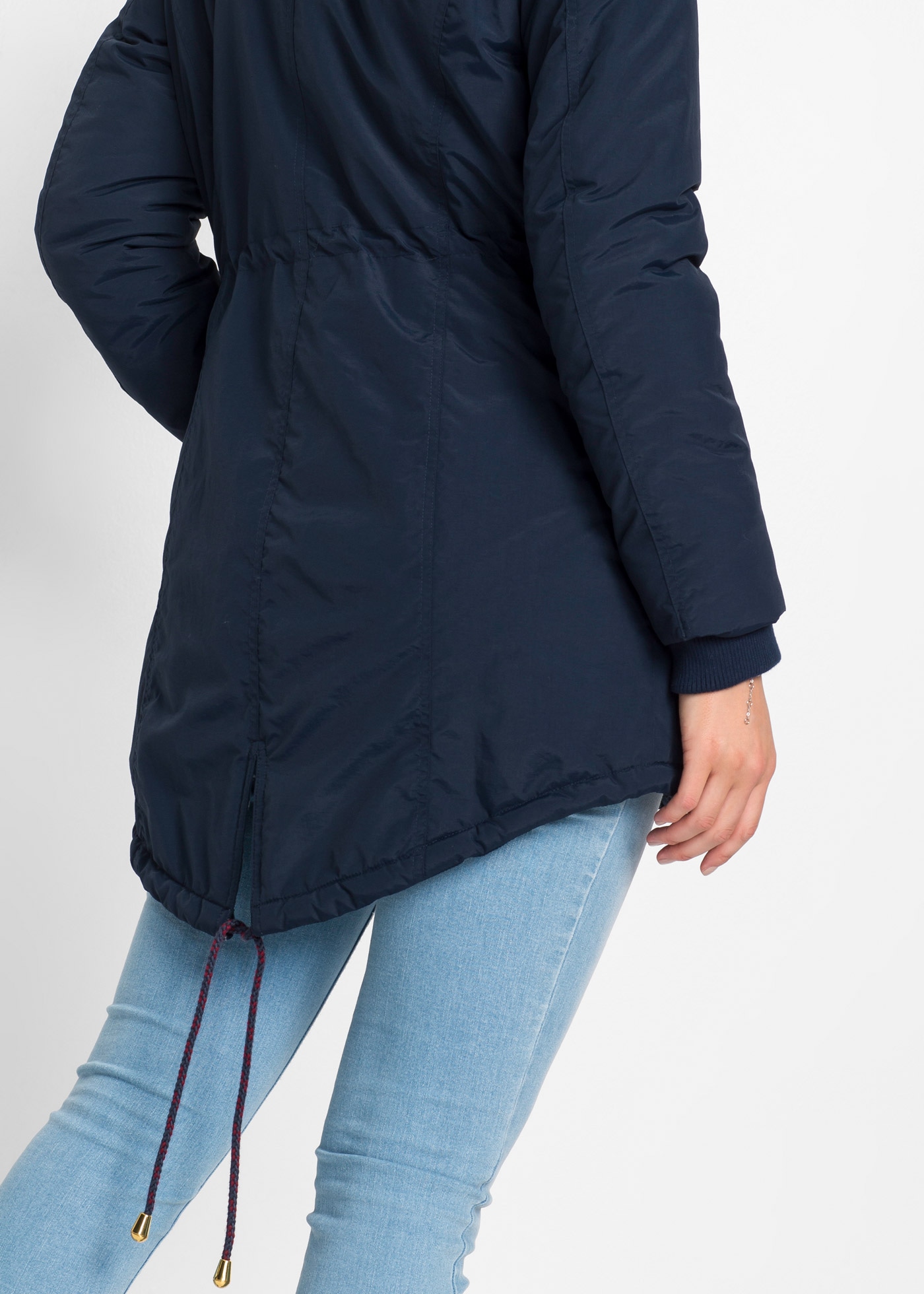 bonprix Parka mit Kapuze modischer Stil, mit Teddy-Fleece, mit Kapuze, lockere Passform