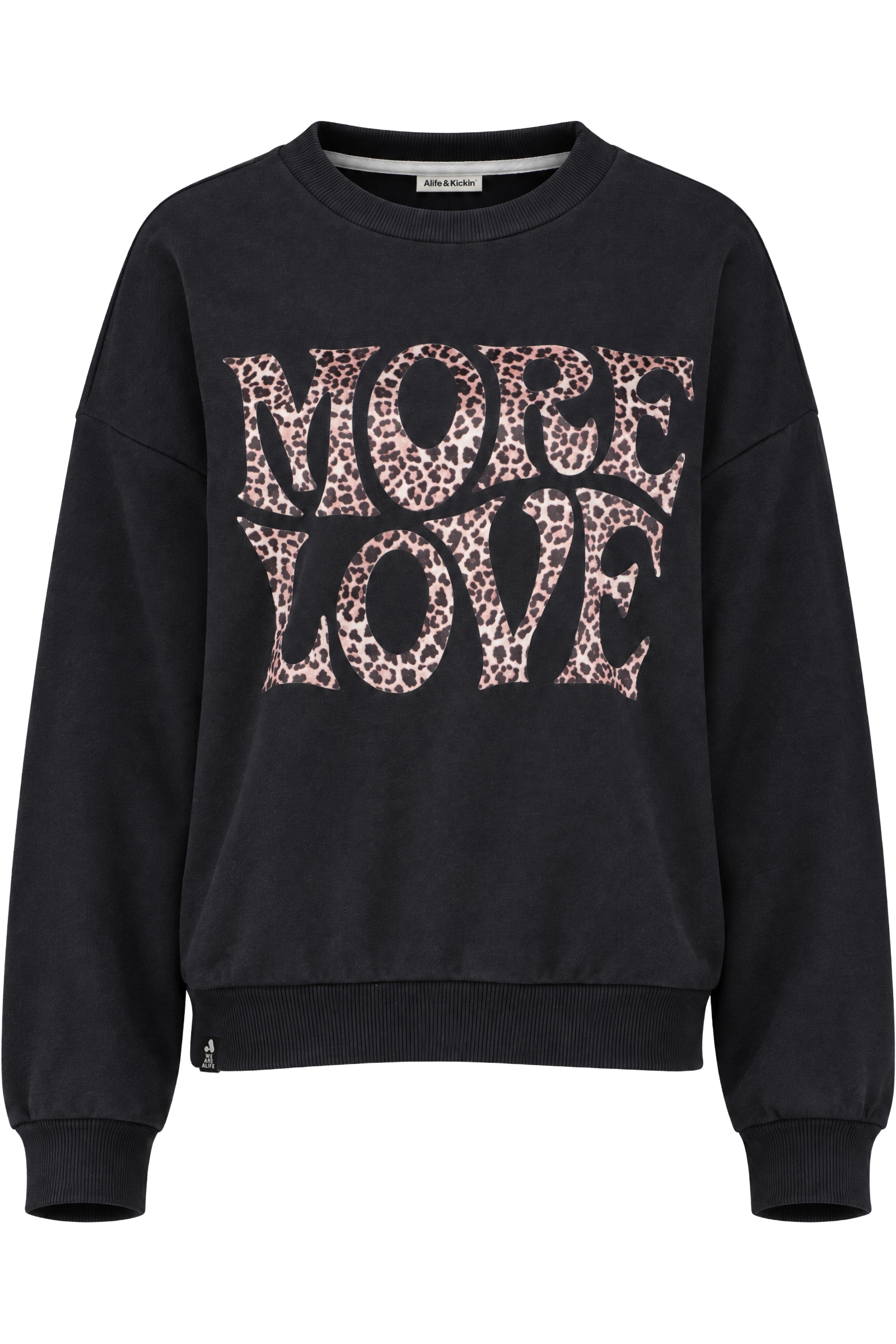 Alife & Kickin Sweatshirt , Schriftzug More Love, breite Rippbündchen, Relaxed Fit
