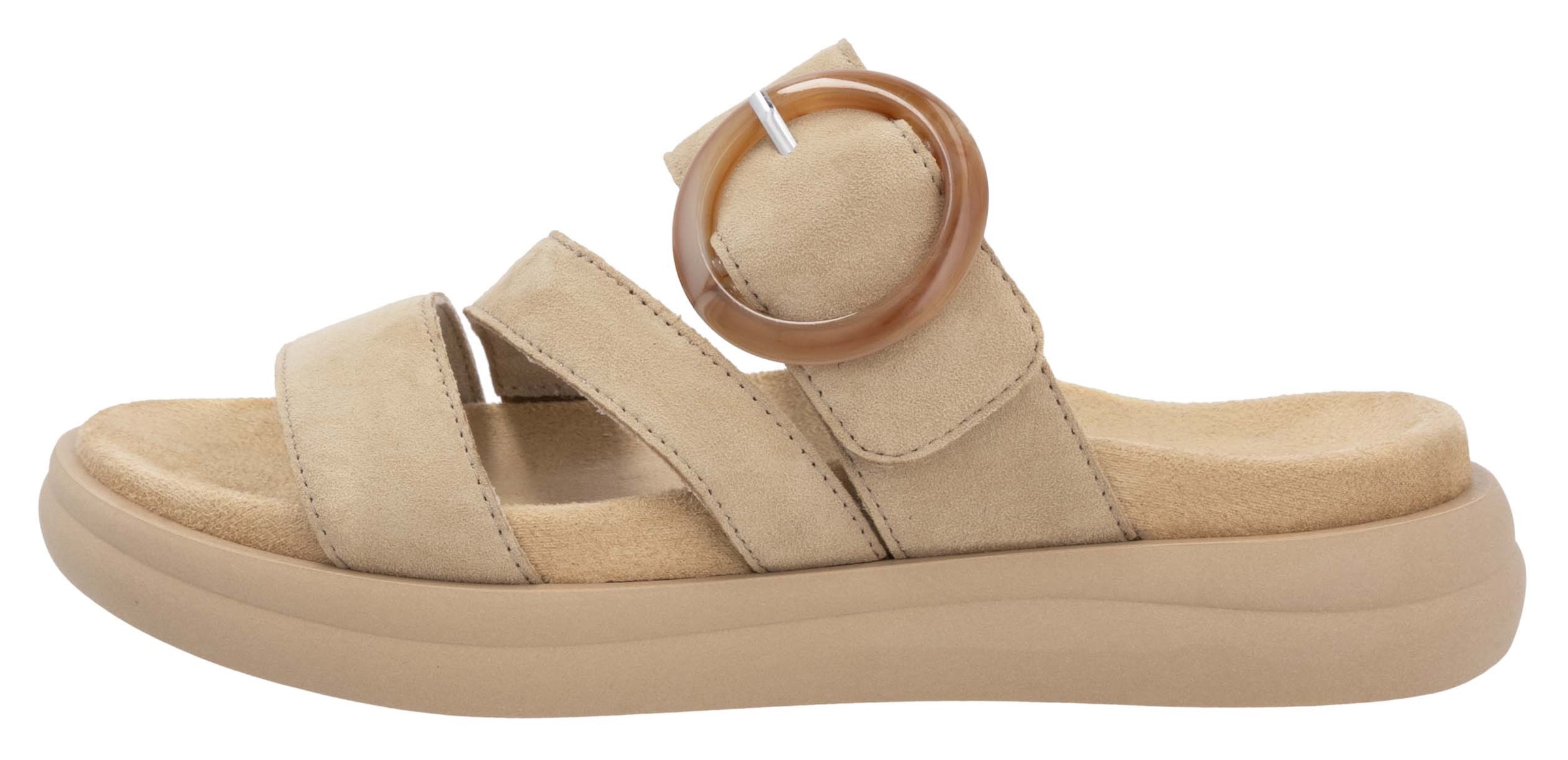 Remonte Pantolette, Sommerschuh, Schlupfschuh, Komfortschuh mit großer Zierschnalle