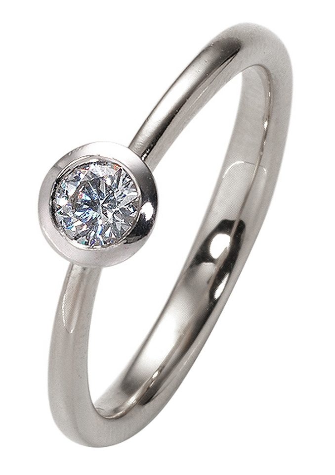 Firetti Diamantring »Verlobungsring Solitär«, mit Brillant in Zargenfassung