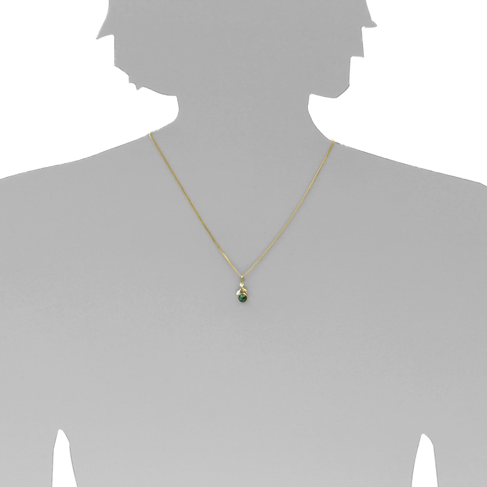 OSTSEE-SCHMUCK Kettenanhänger »- Blüte - Gold 333/000 - Malachit«