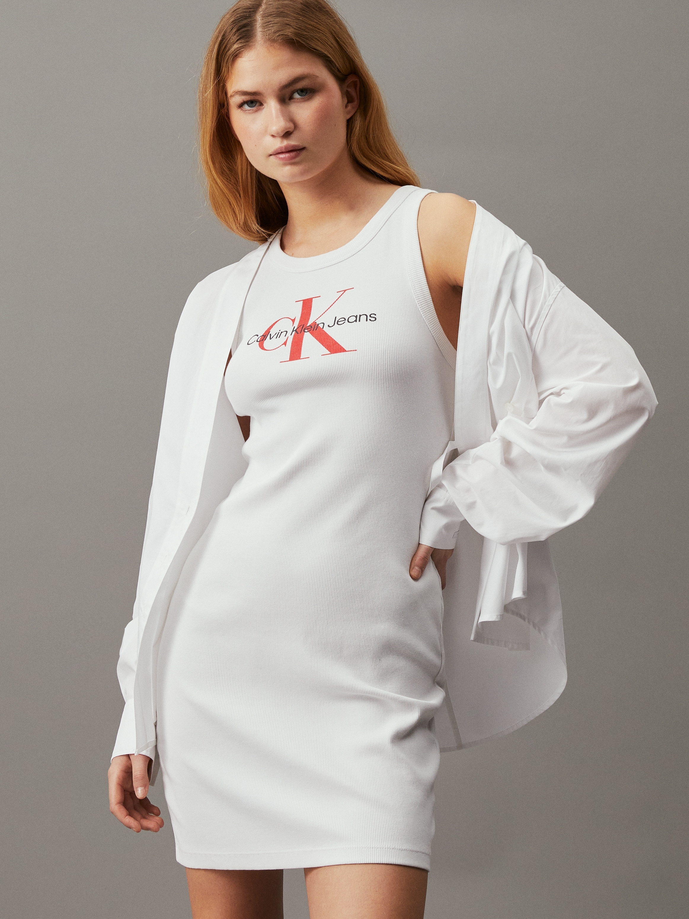 Blusenkleid »ARCHIVAL MONOLOGO RIB TANK DRESS«, mit Logoschriftzug