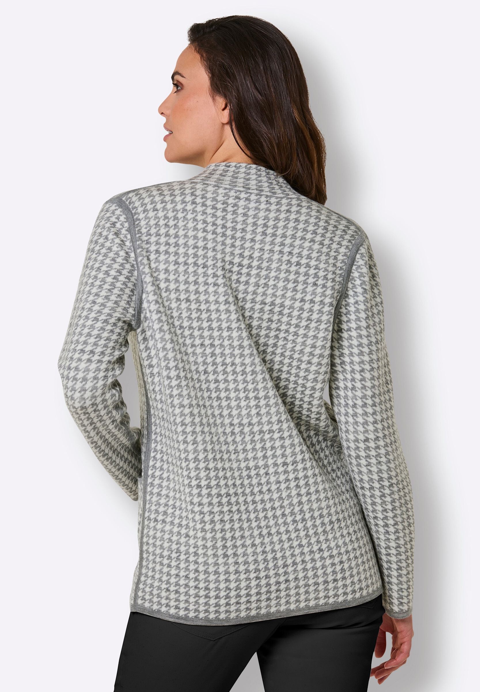 creation L Strickjacke »Merino-Strickjacke Jacquardstrickjacke zum Wenden«
