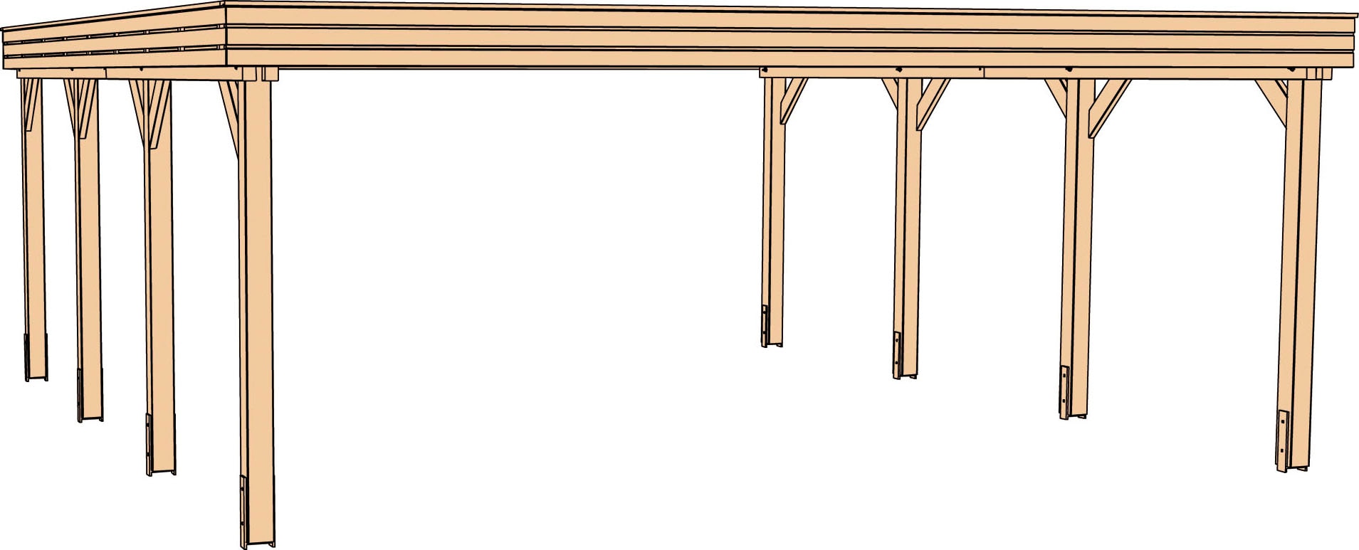 weka Doppelcarport »609 Gr. 2«, Holz, 250 cm, braun kaufen