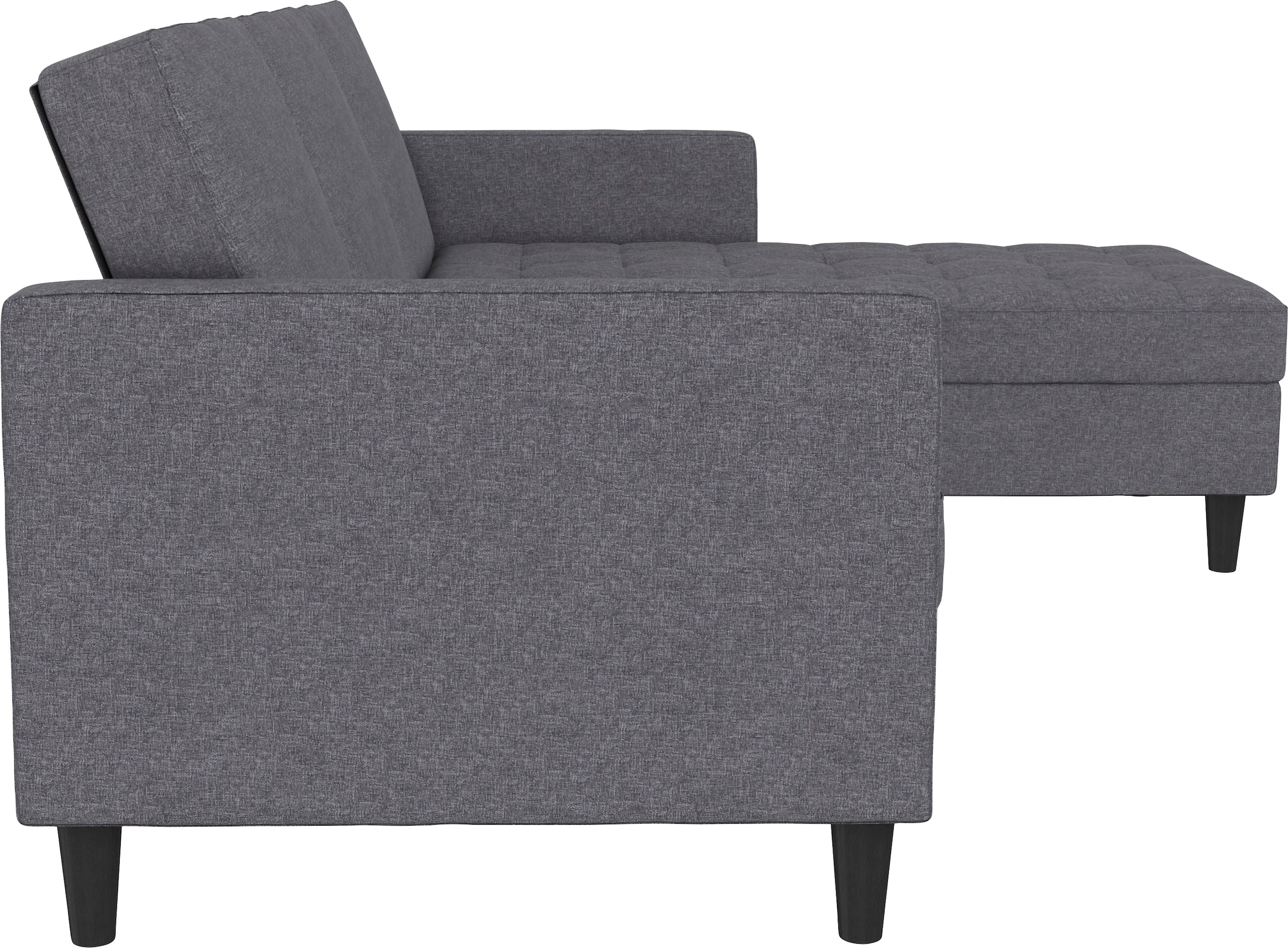 Dorel Home Ecksofa »Presley, L-Form,«, Ecksofa mit Bett-Funktion und Stauraum, verstellbare Rückenlehne